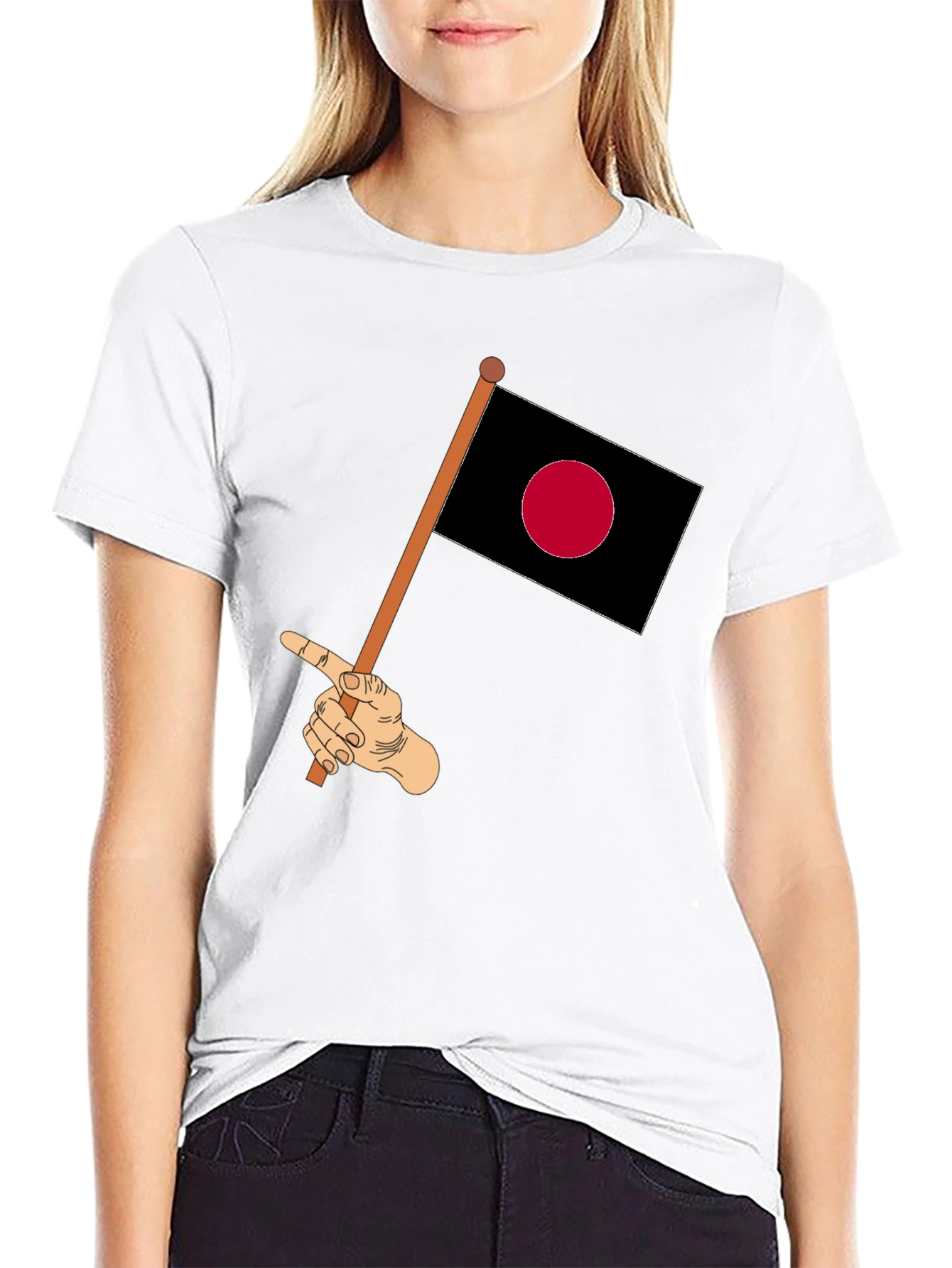 Japanese Flag Hand Graphic T-Shirt