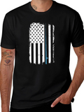 Thin Blue Line American Flag Graphic Tee