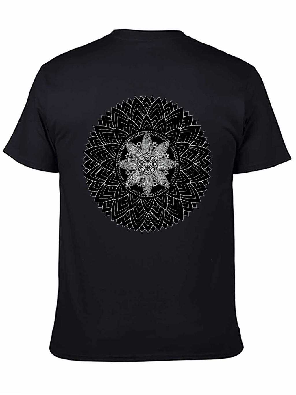 Mandala Graphic Print Mens T-Shirt - Black