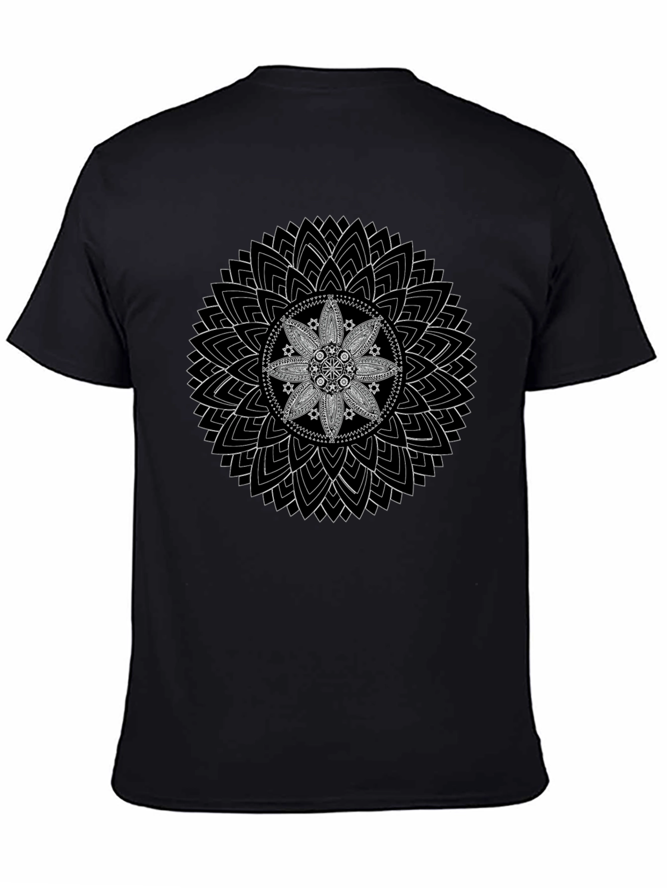 Mandala Graphic Print Mens T-Shirt - Black