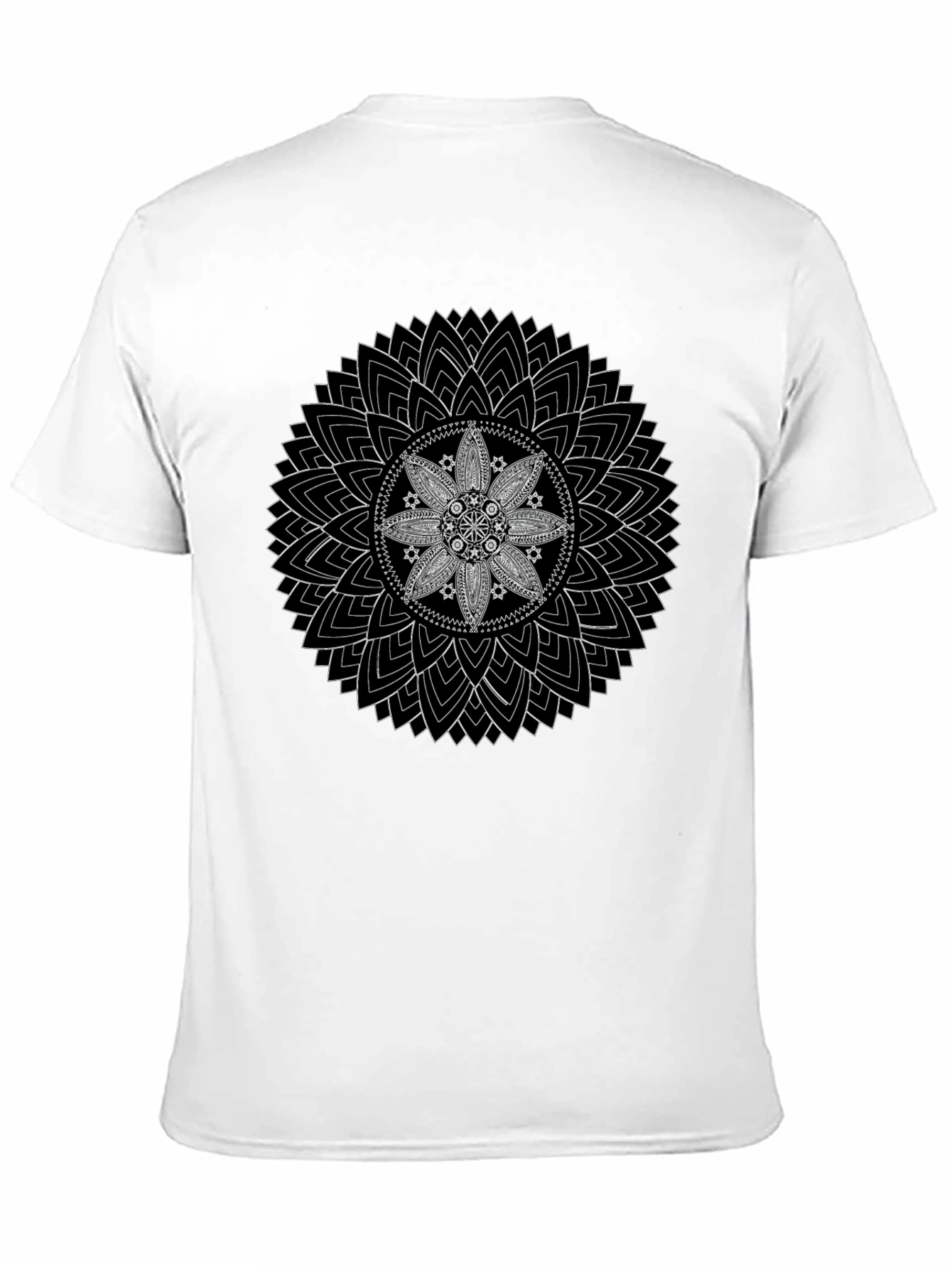 Mandala Graphic Print Mens T-Shirt - Black