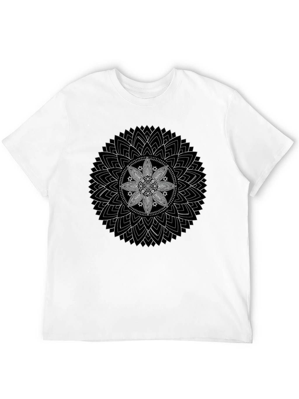 Mandala Graphic Print Mens T-Shirt - Black