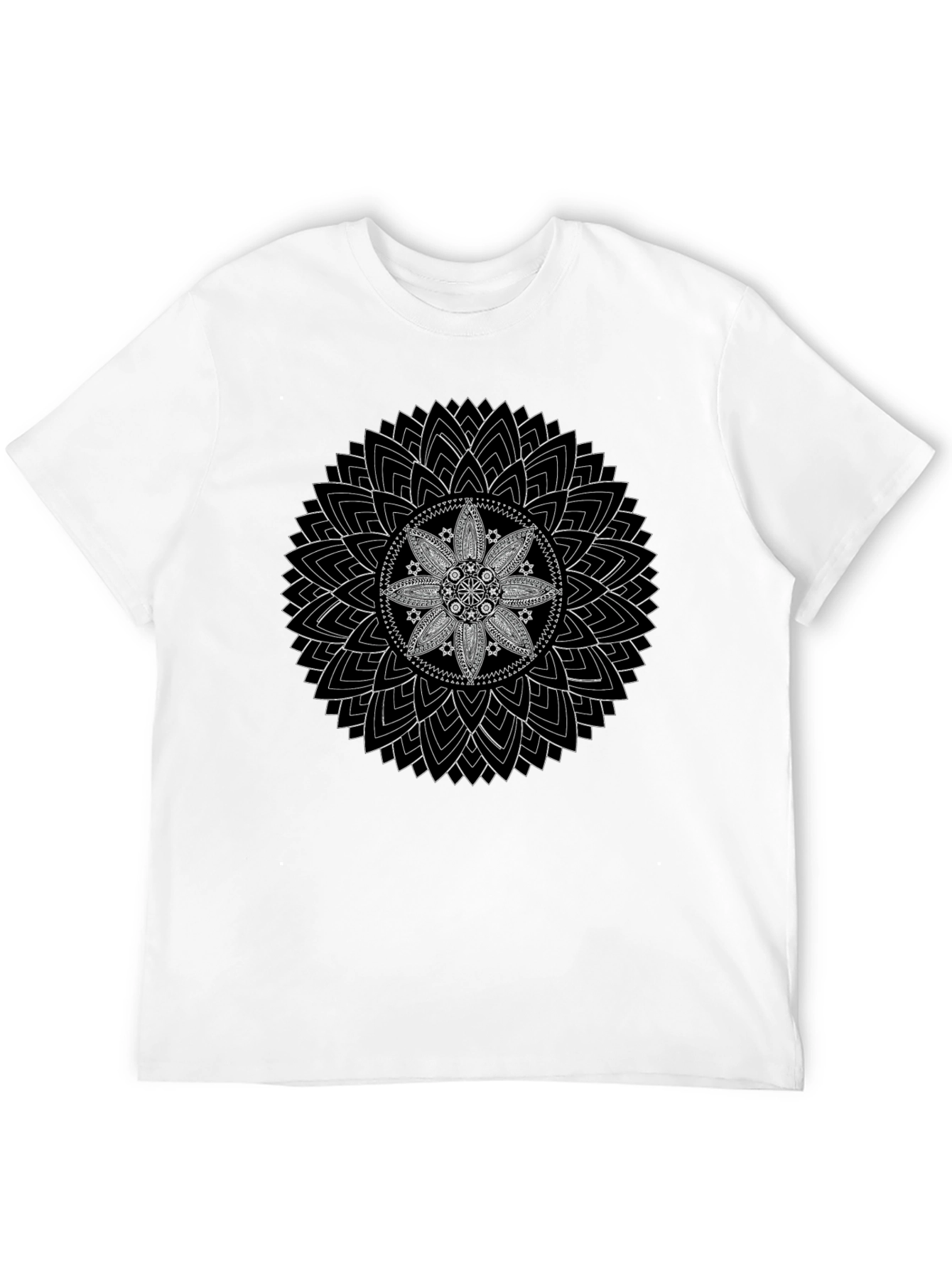 Mandala Graphic Print Mens T-Shirt - Black