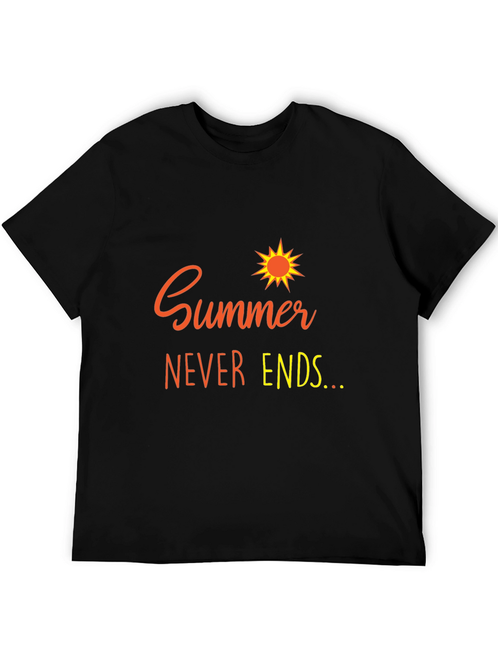 Summer Never Ends Black Graphic Tee