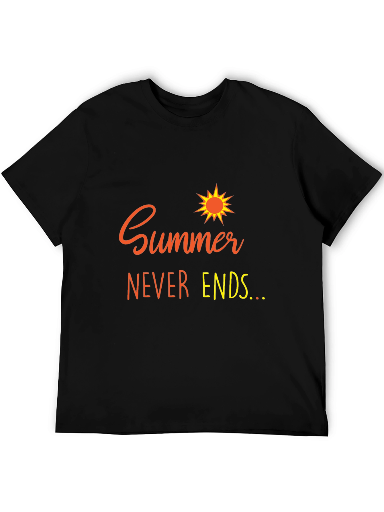 Summer Never Ends Black Graphic Tee