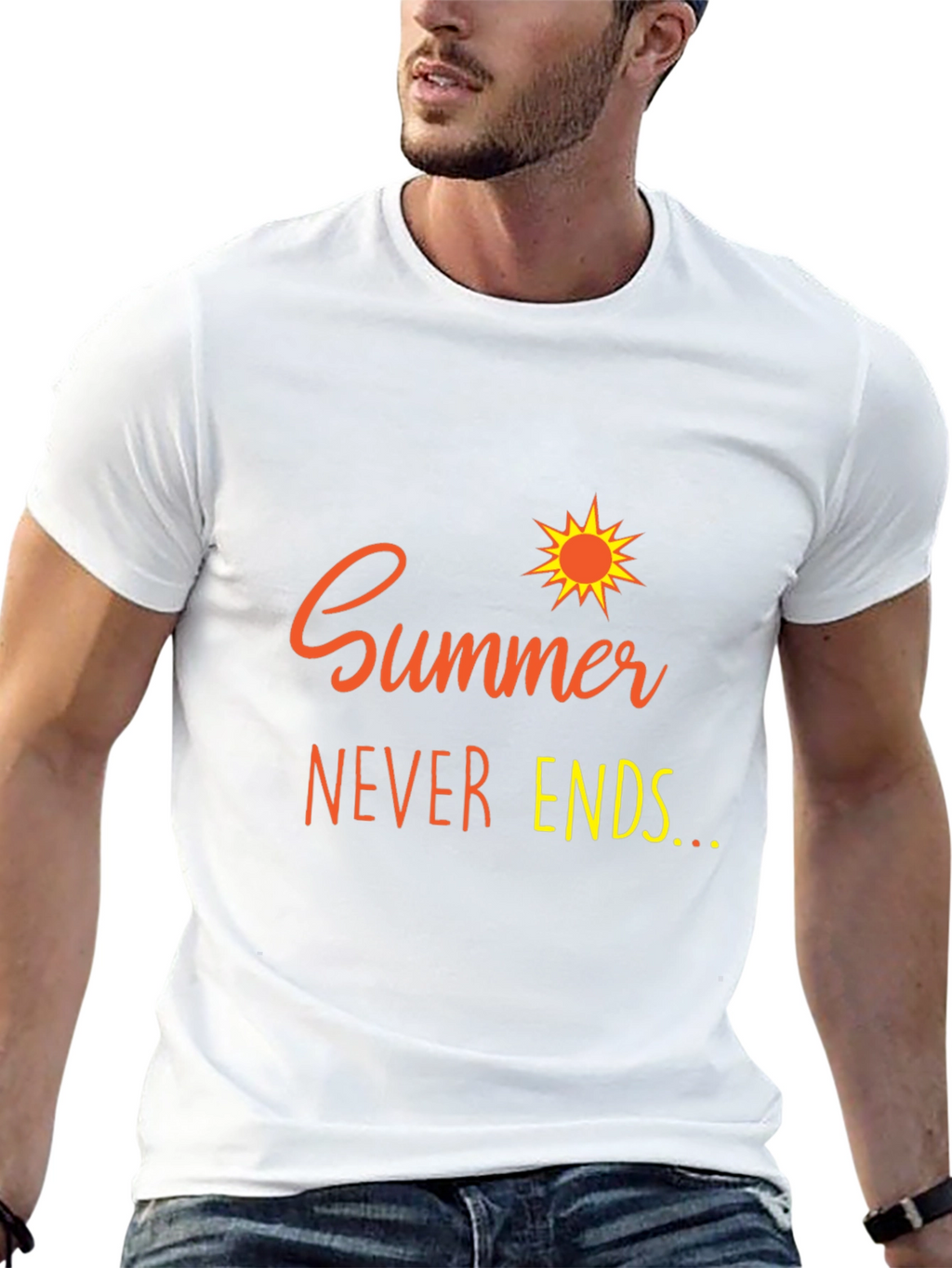 Summer Never Ends Black Graphic Tee
