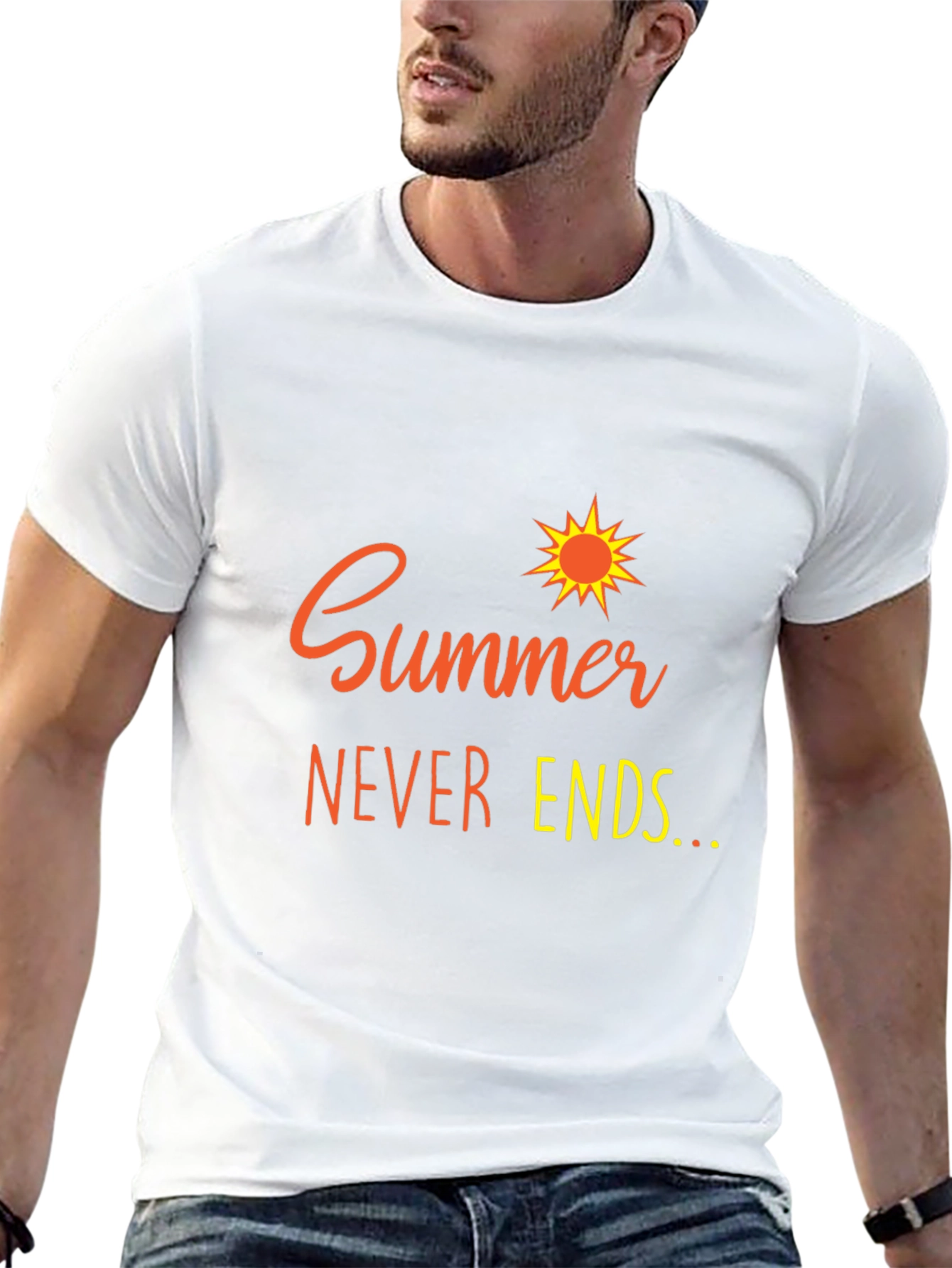 Summer Never Ends Black Graphic Tee