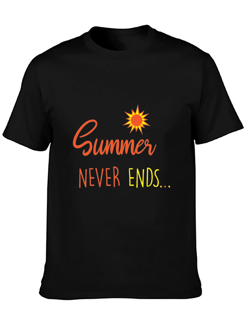 Summer Never Ends Black Graphic Tee