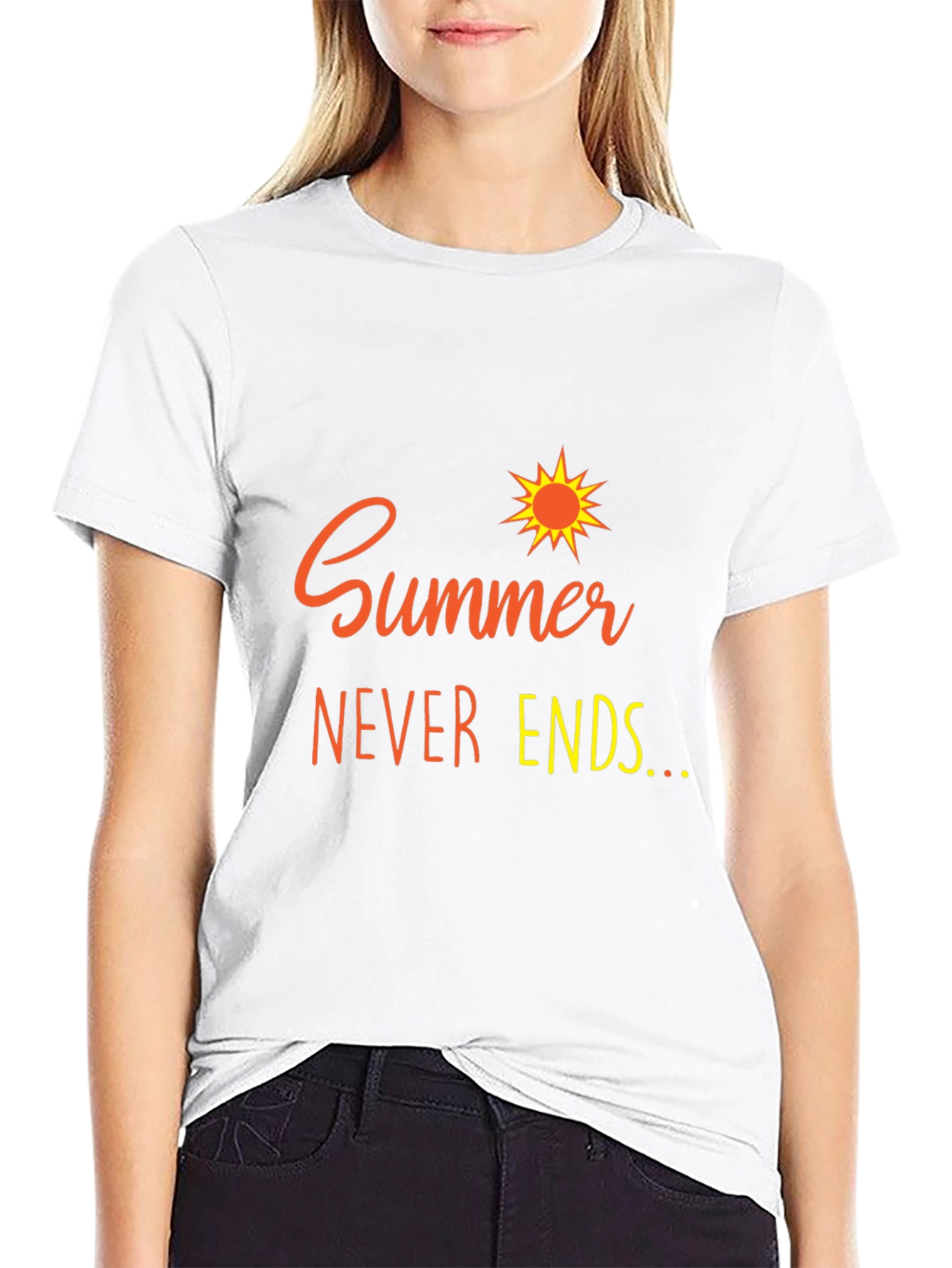 Summer Never Ends Black Graphic Tee