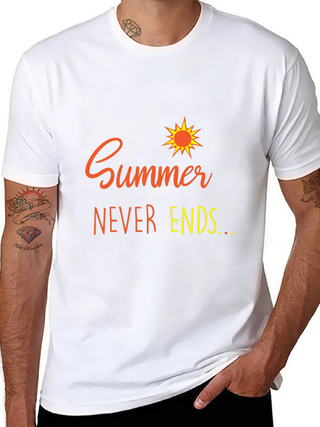 Summer Never Ends Black Graphic Tee