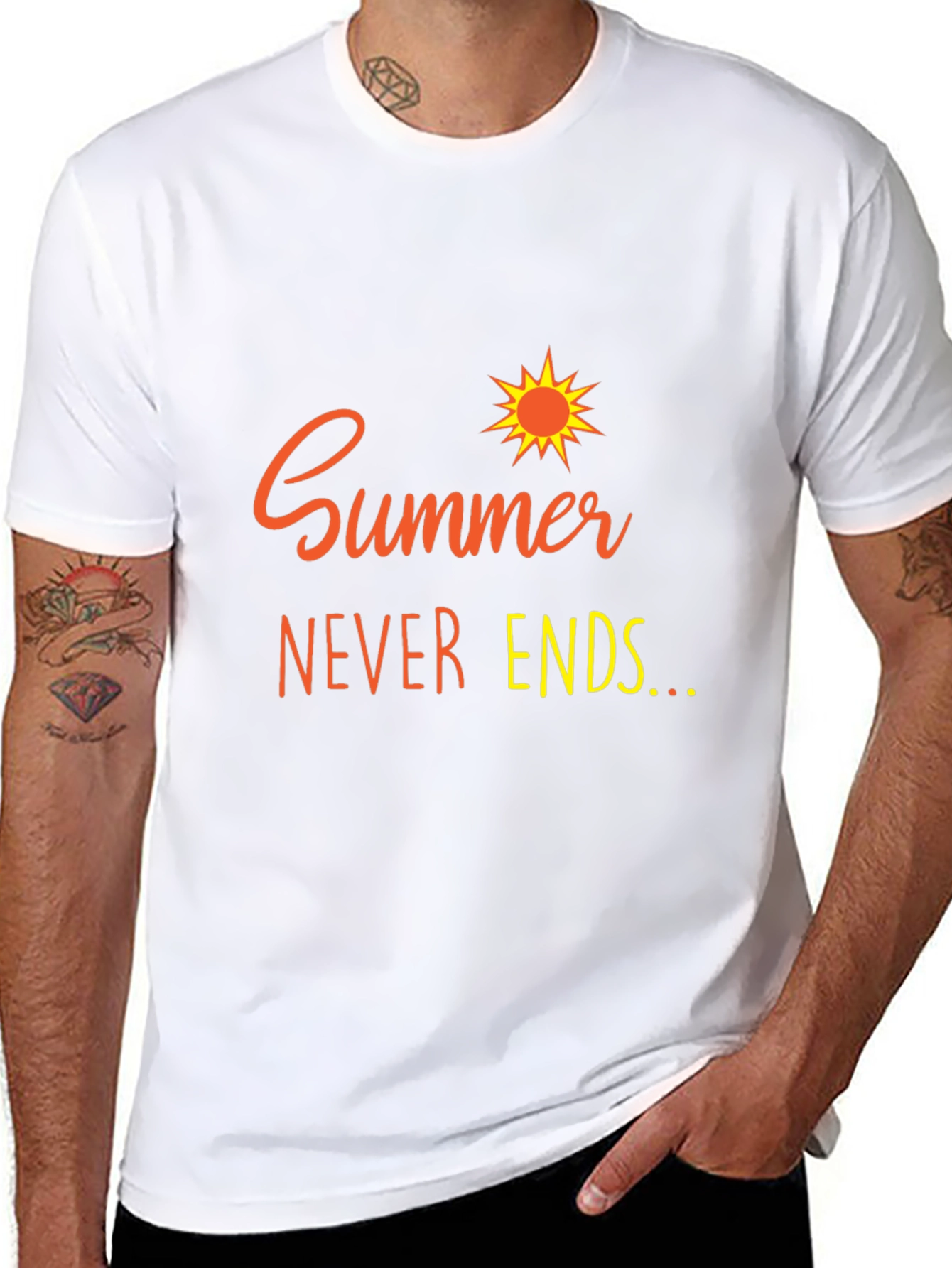 Summer Never Ends Black Graphic Tee