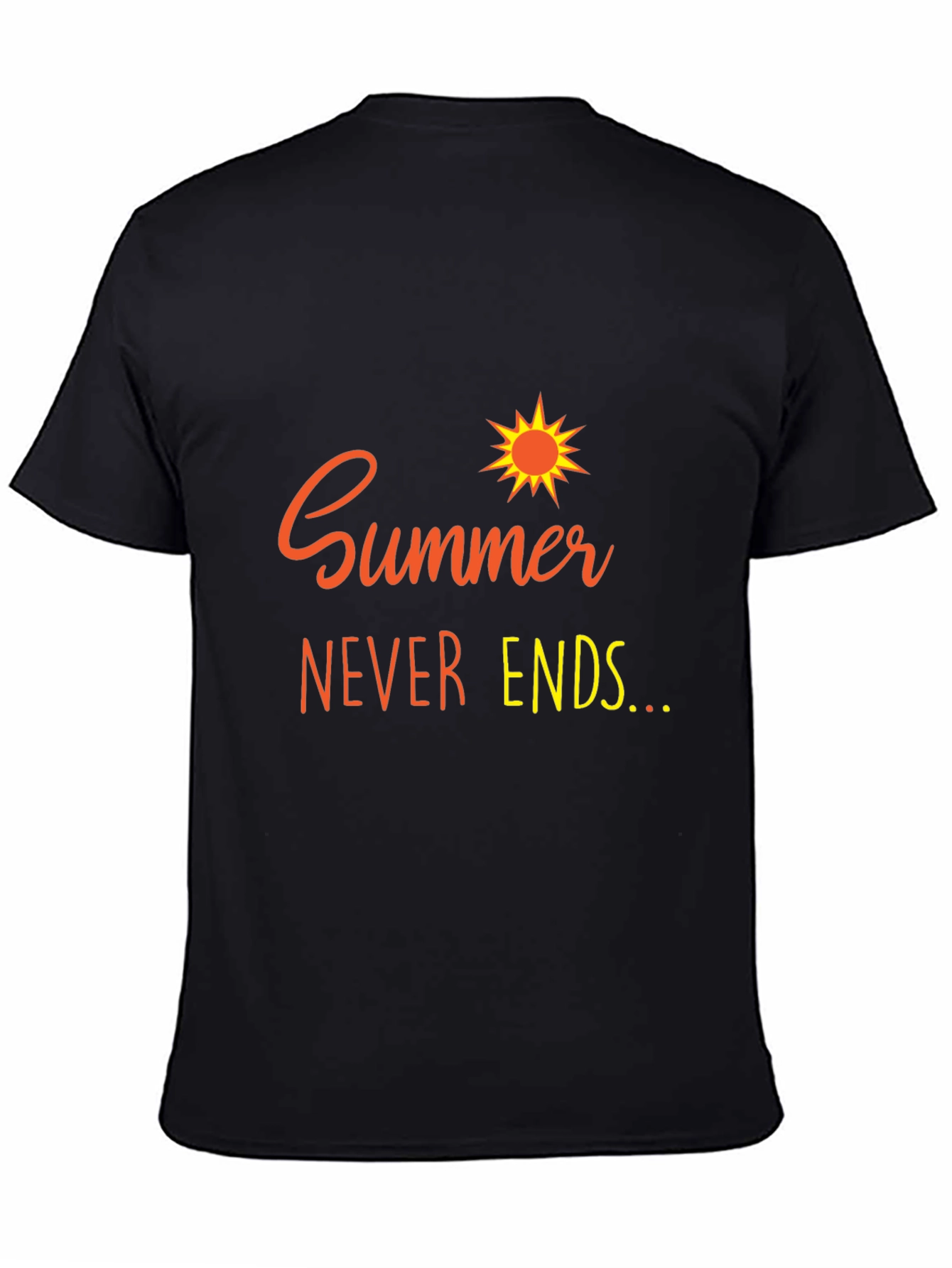 Summer Never Ends Black Graphic Tee