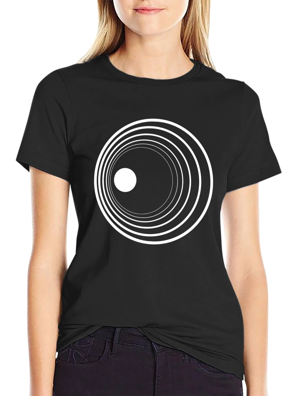 Abstract Concentric Circle Graphic Tee - Modern Art Shirt