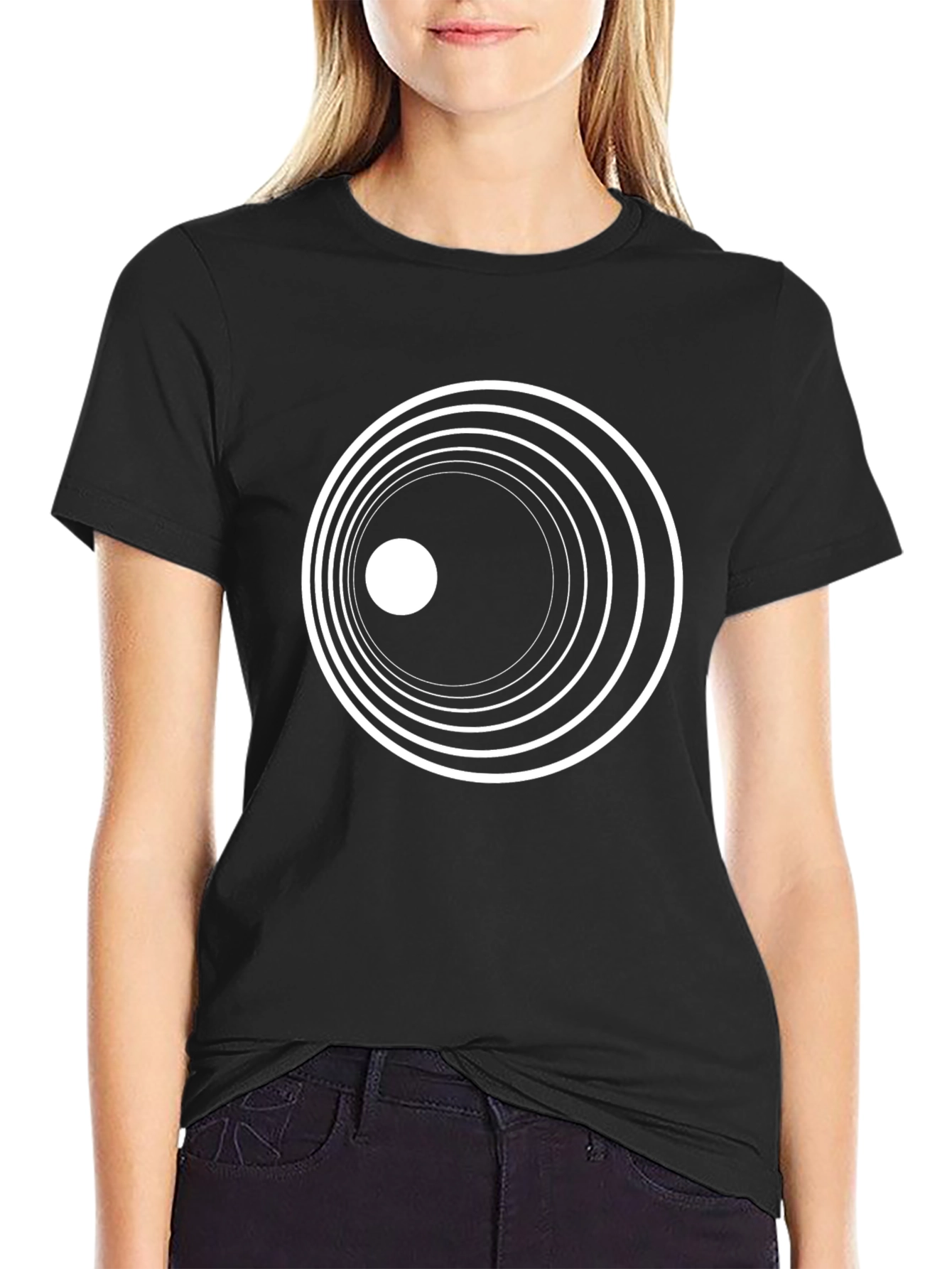 Abstract Concentric Circle Graphic Tee - Modern Art Shirt