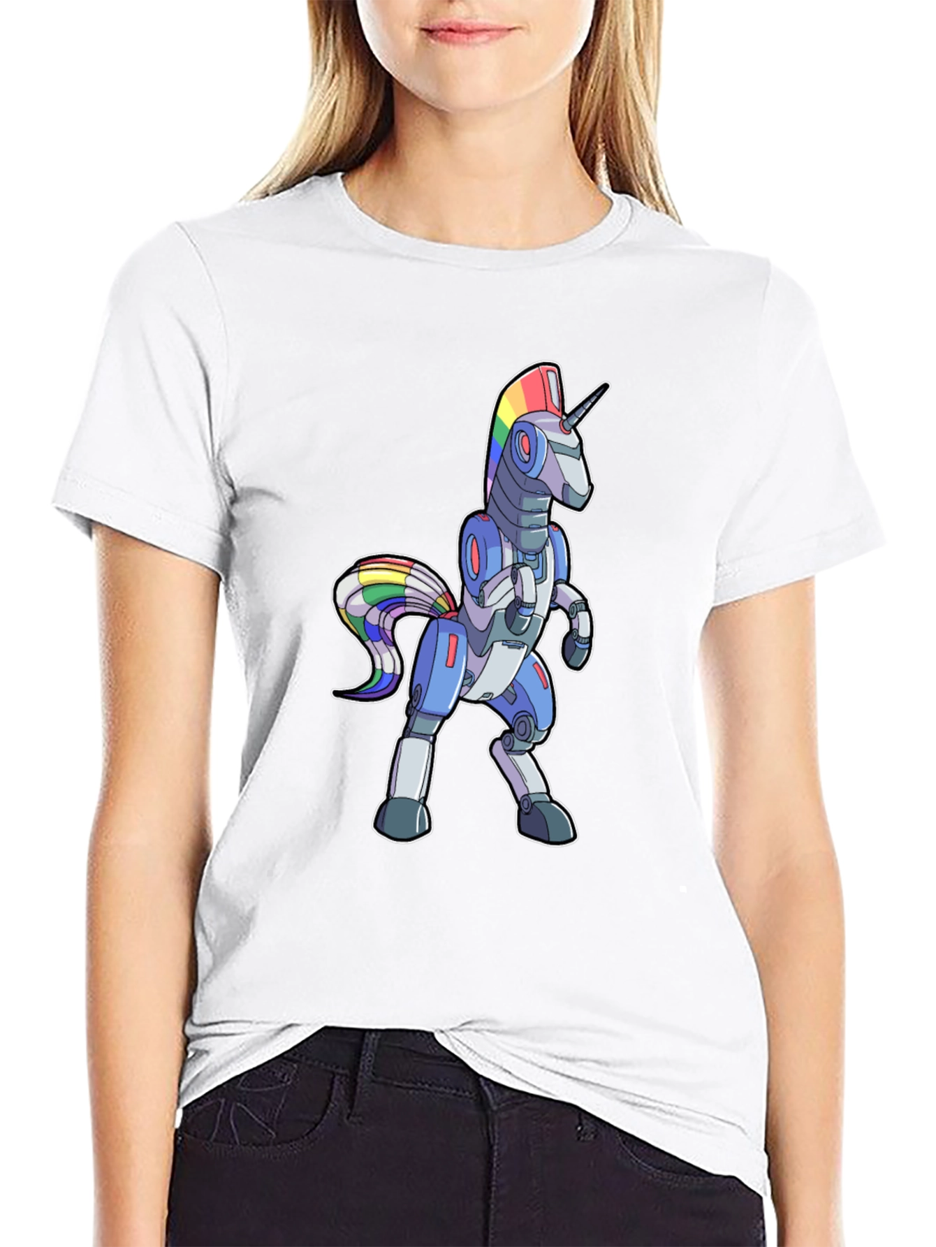 Robot Unicorn Rainbow T-Shirt