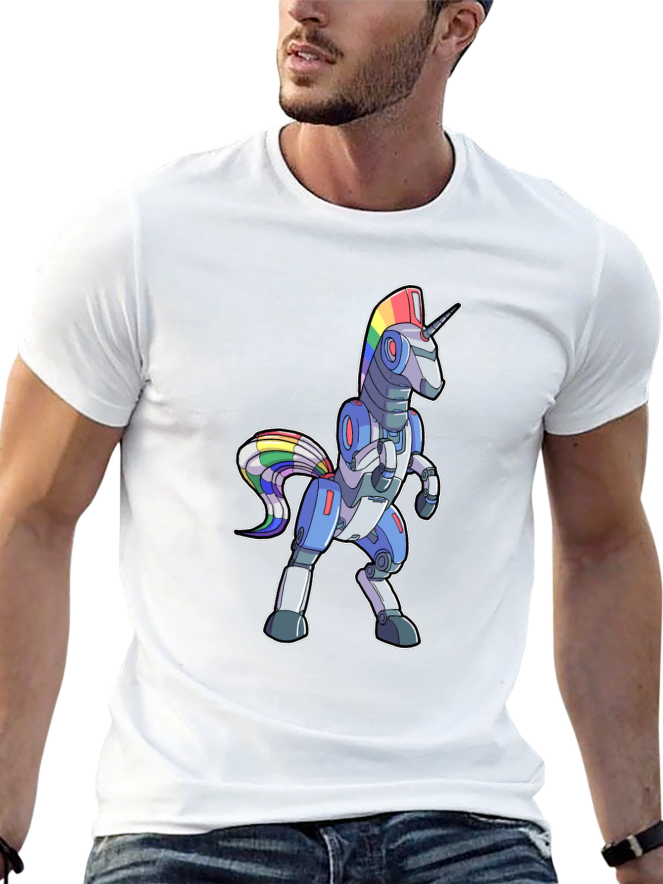 Robot Unicorn Rainbow T-Shirt
