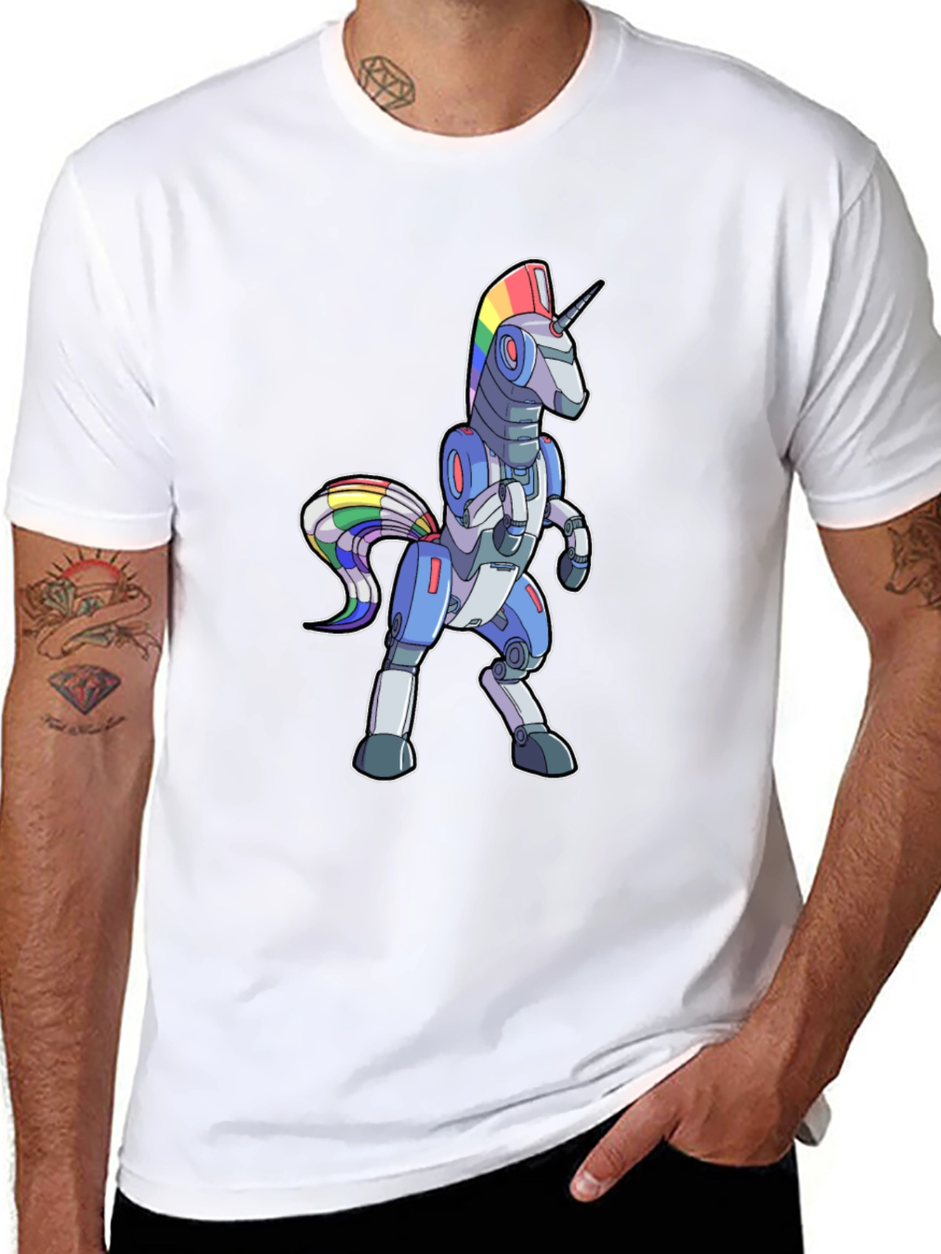 Robot Unicorn Rainbow T-Shirt