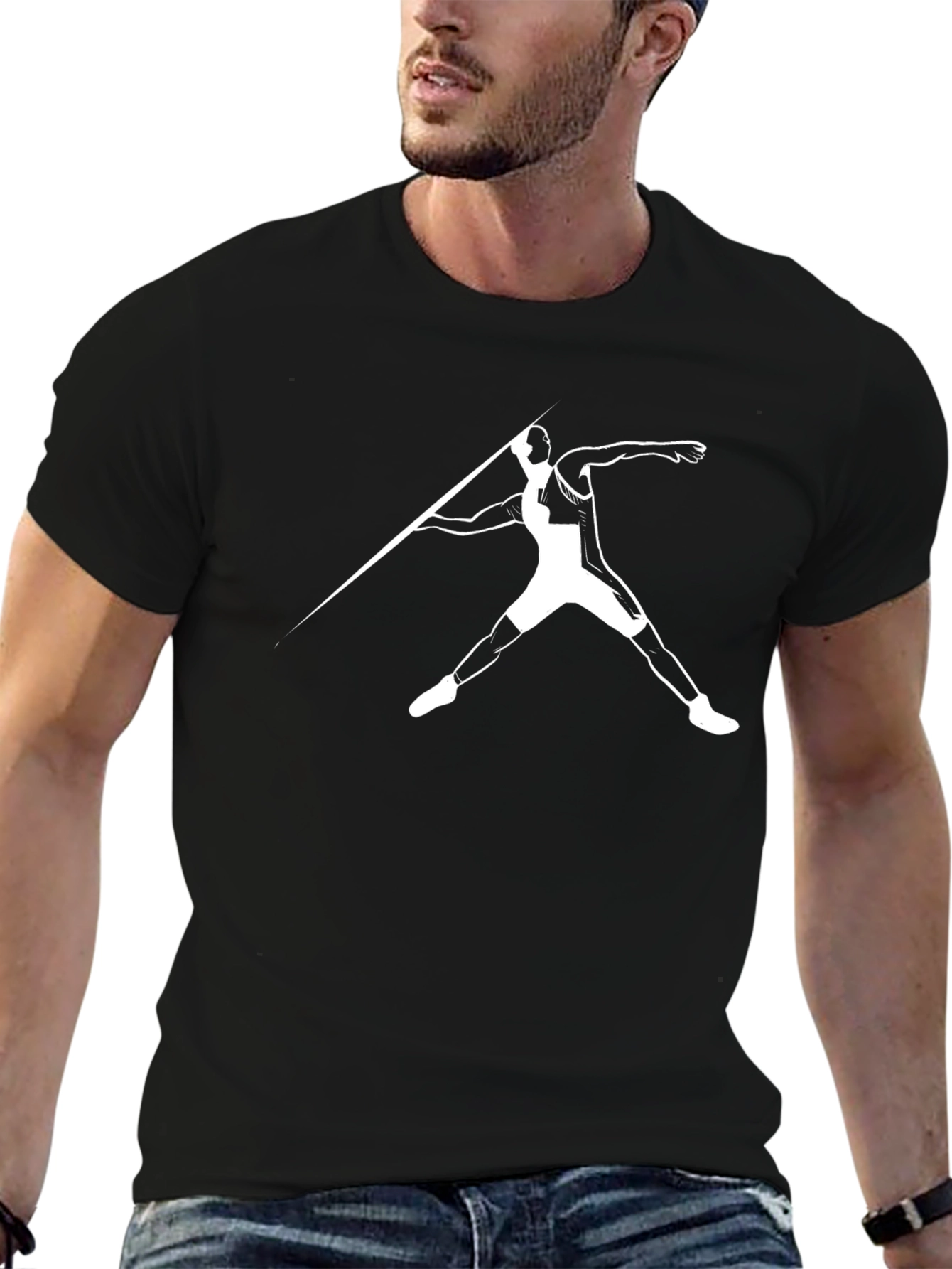 Black Javelin Thrower Graphic Tee