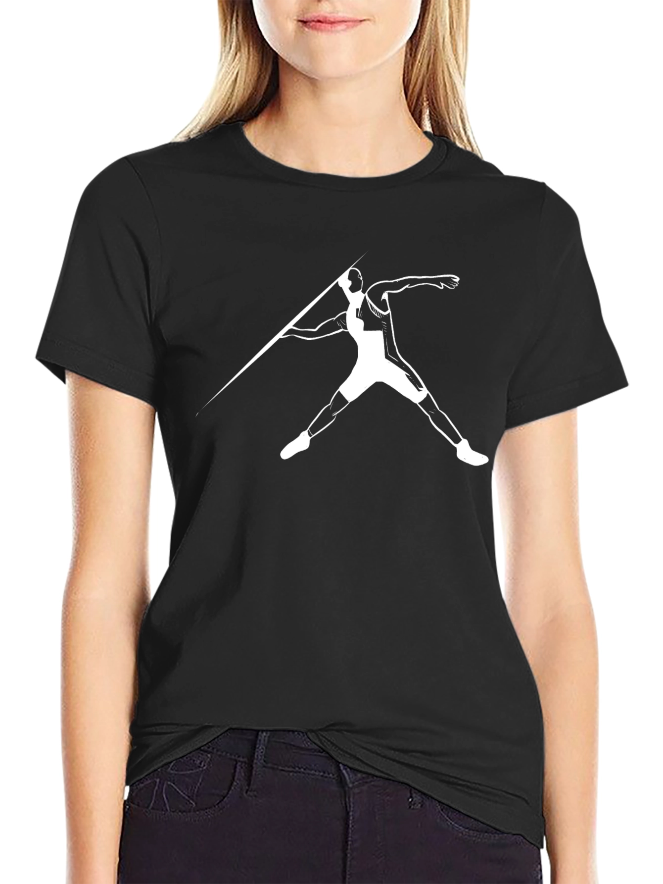 Black Javelin Thrower Graphic Tee