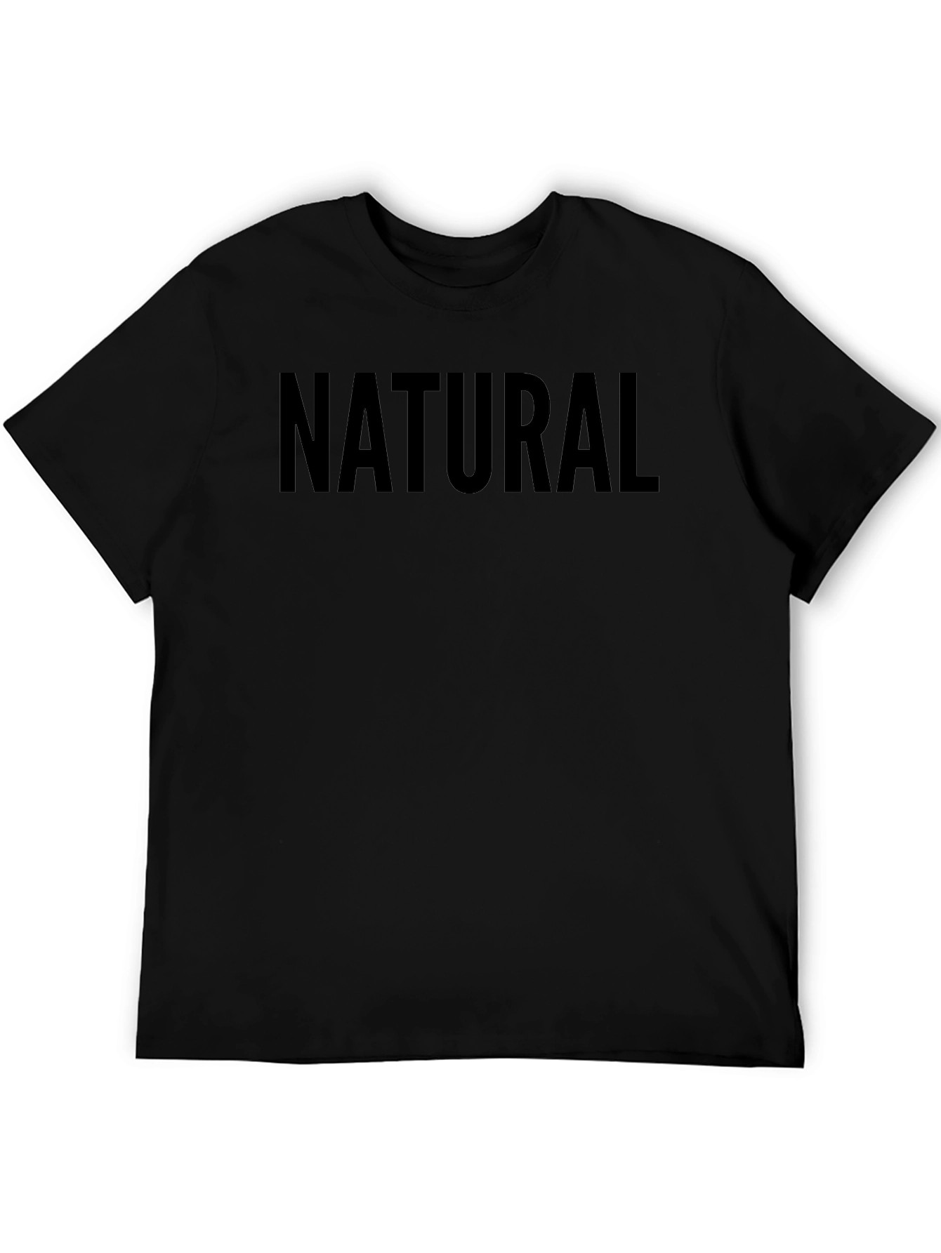 Natural Black Cotton Tee - Casual Comfort