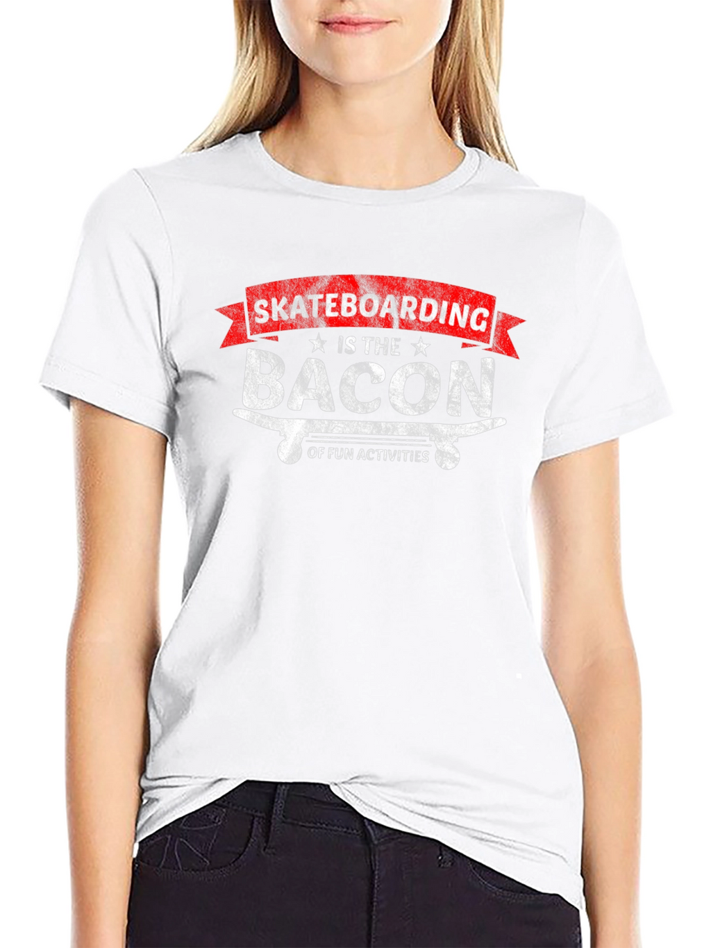 Skateboarding Bacon of Fun Activities Graphic T-Shirt