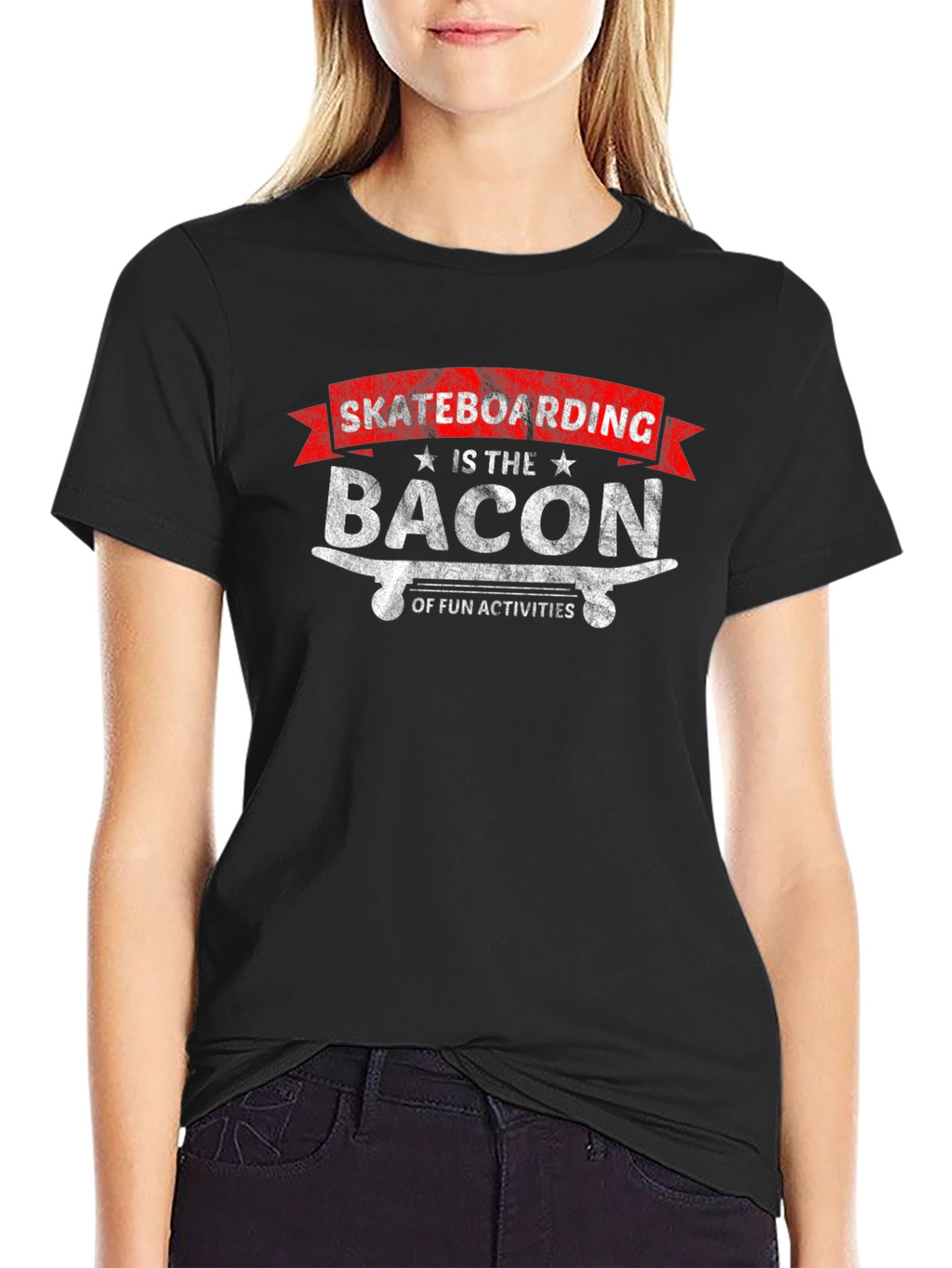 Skateboarding Bacon of Fun Activities Graphic T-Shirt