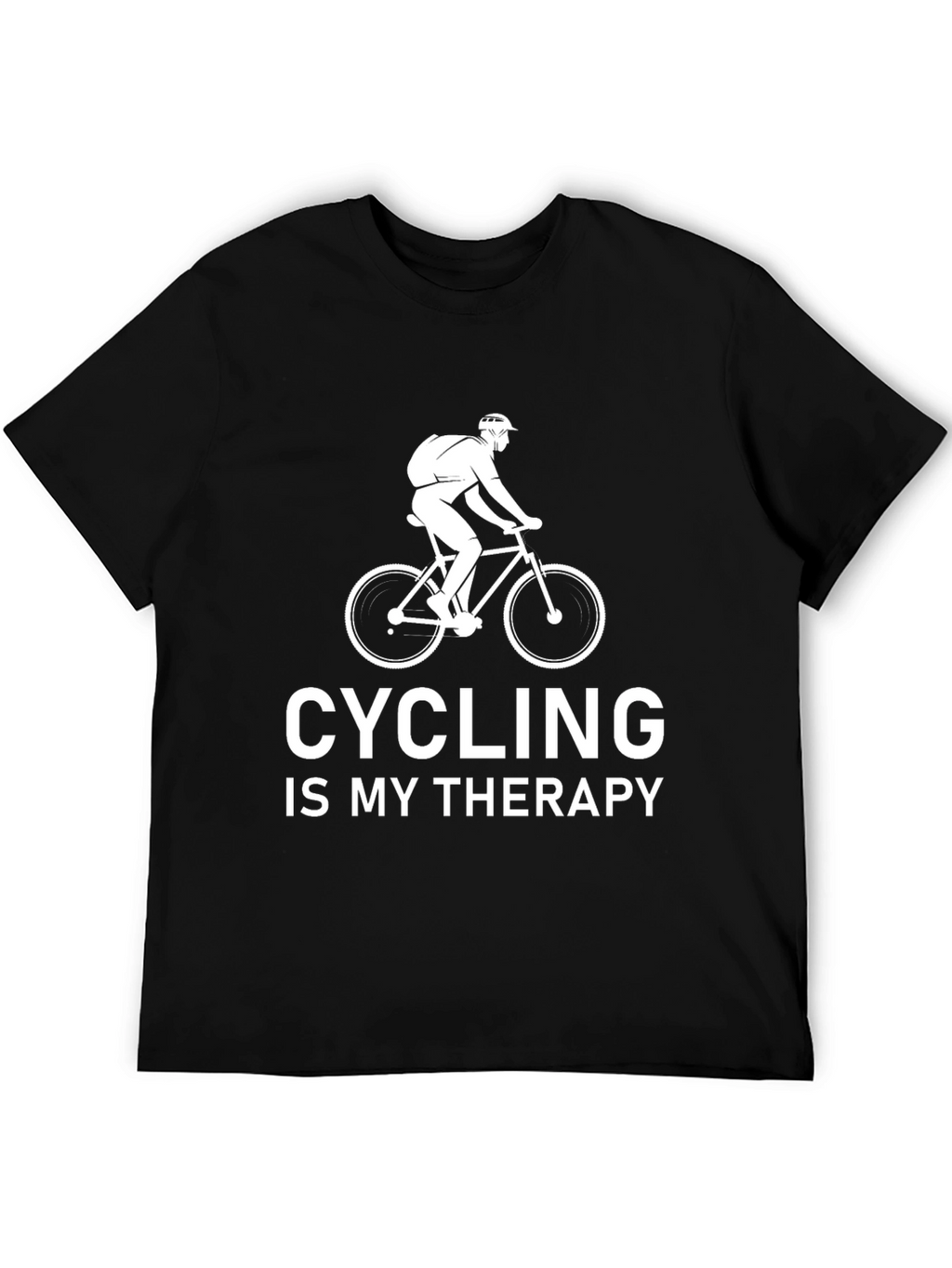 Cycling Is My Therapy Graphic Tee - Black