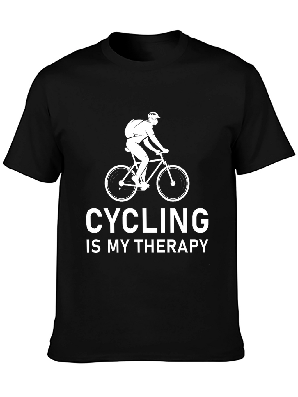 Cycling Is My Therapy Graphic Tee - Black