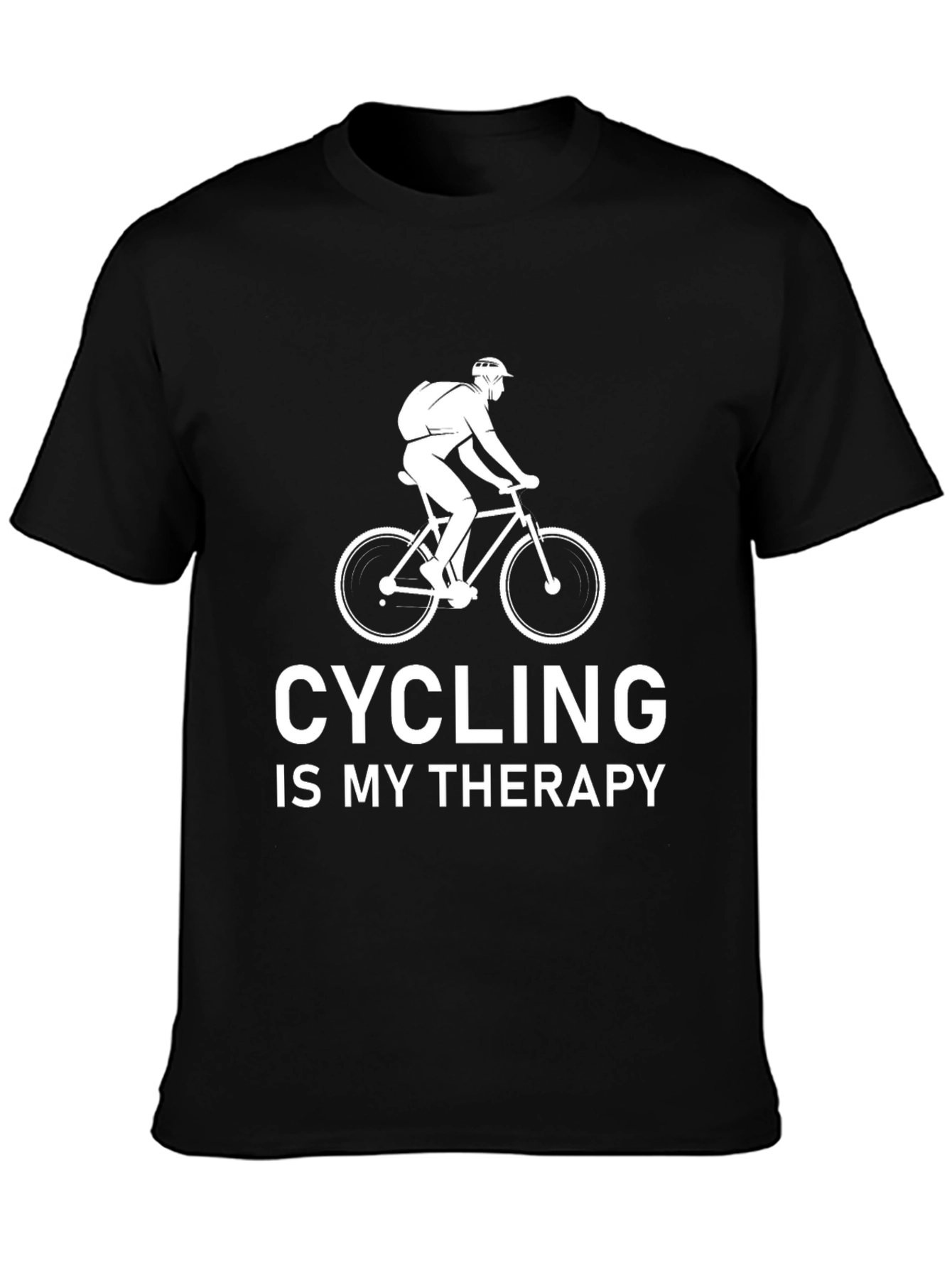 Cycling Is My Therapy Graphic Tee - Black