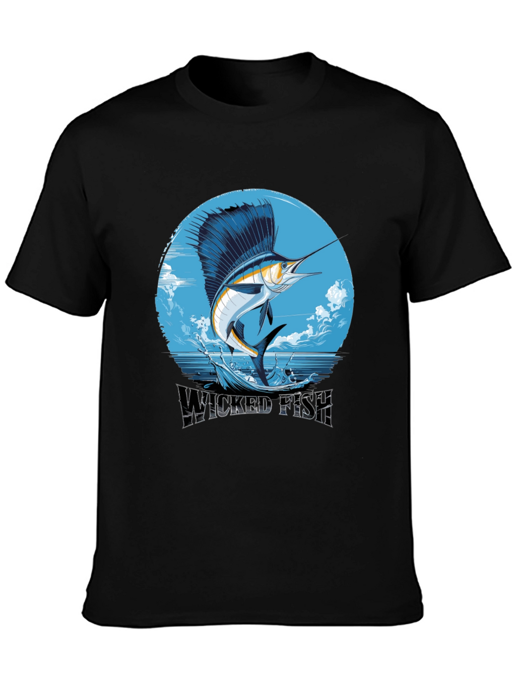 Wicked Fish Graphic Tee - Stylish Mens Black T-Shirt