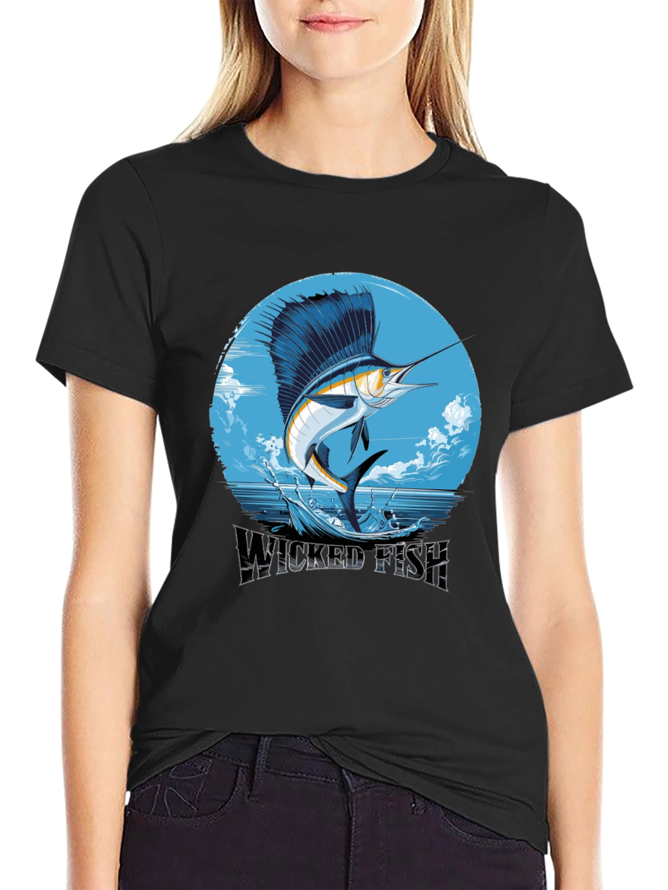 Wicked Fish Graphic Tee - Stylish Mens Black T-Shirt