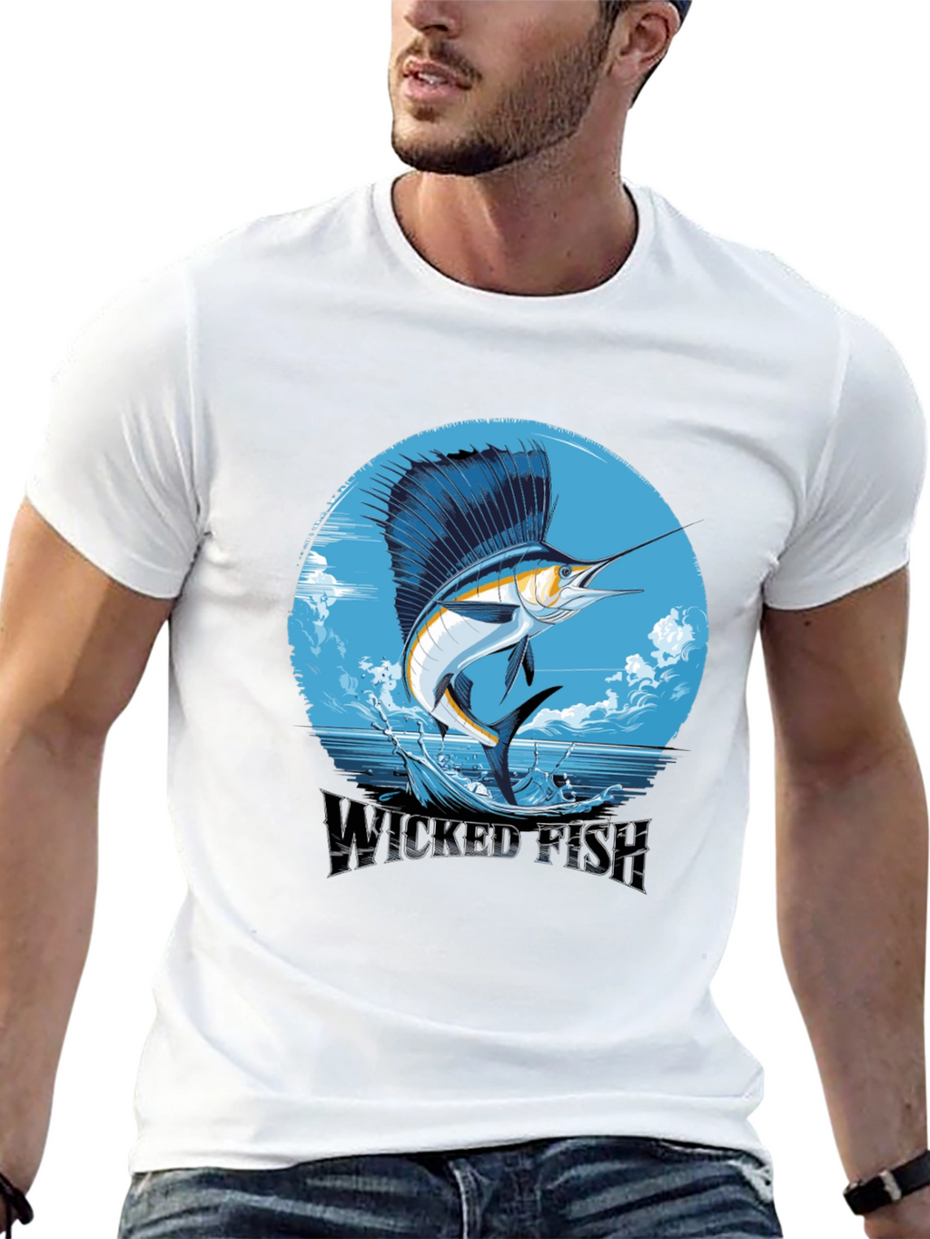 Wicked Fish Graphic Tee - Stylish Mens Black T-Shirt