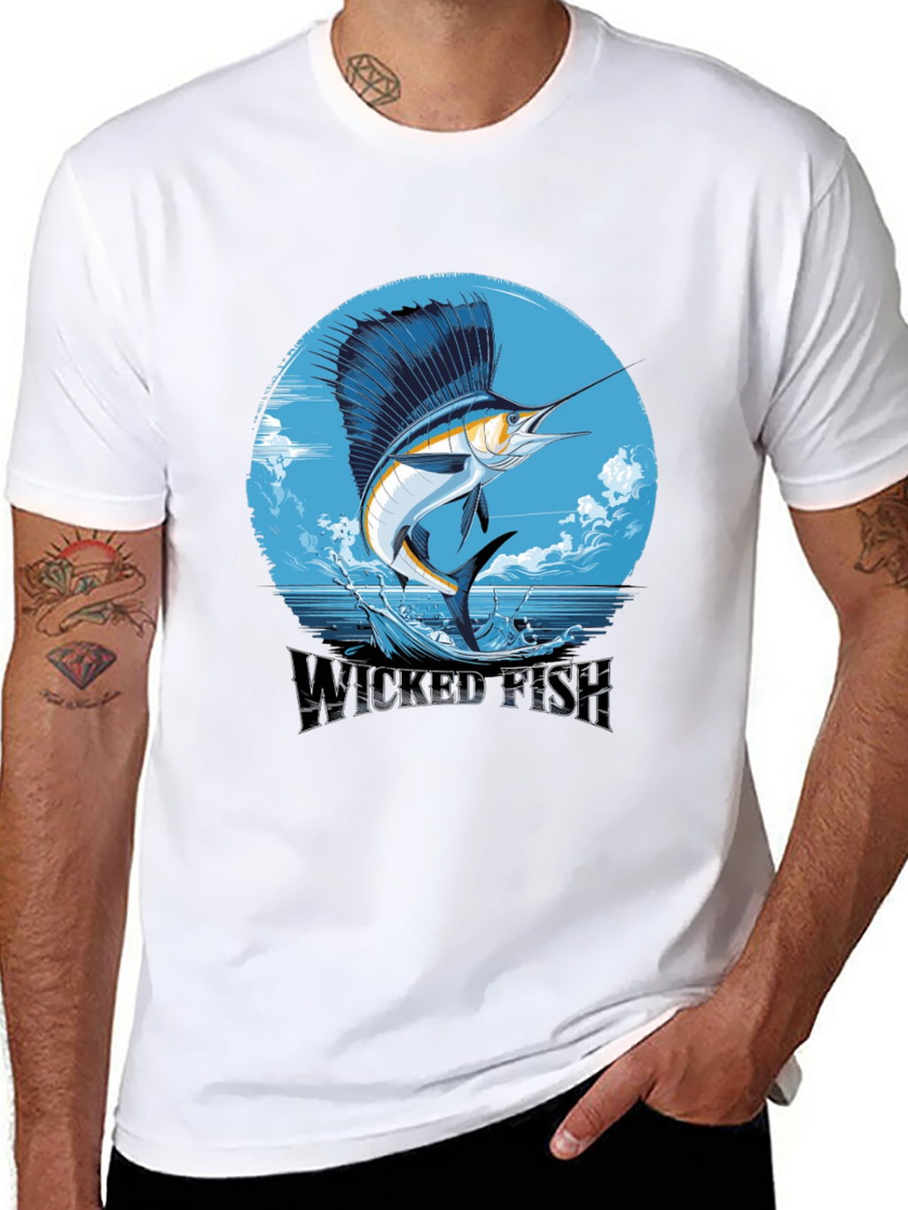 Wicked Fish Graphic Tee - Stylish Mens Black T-Shirt