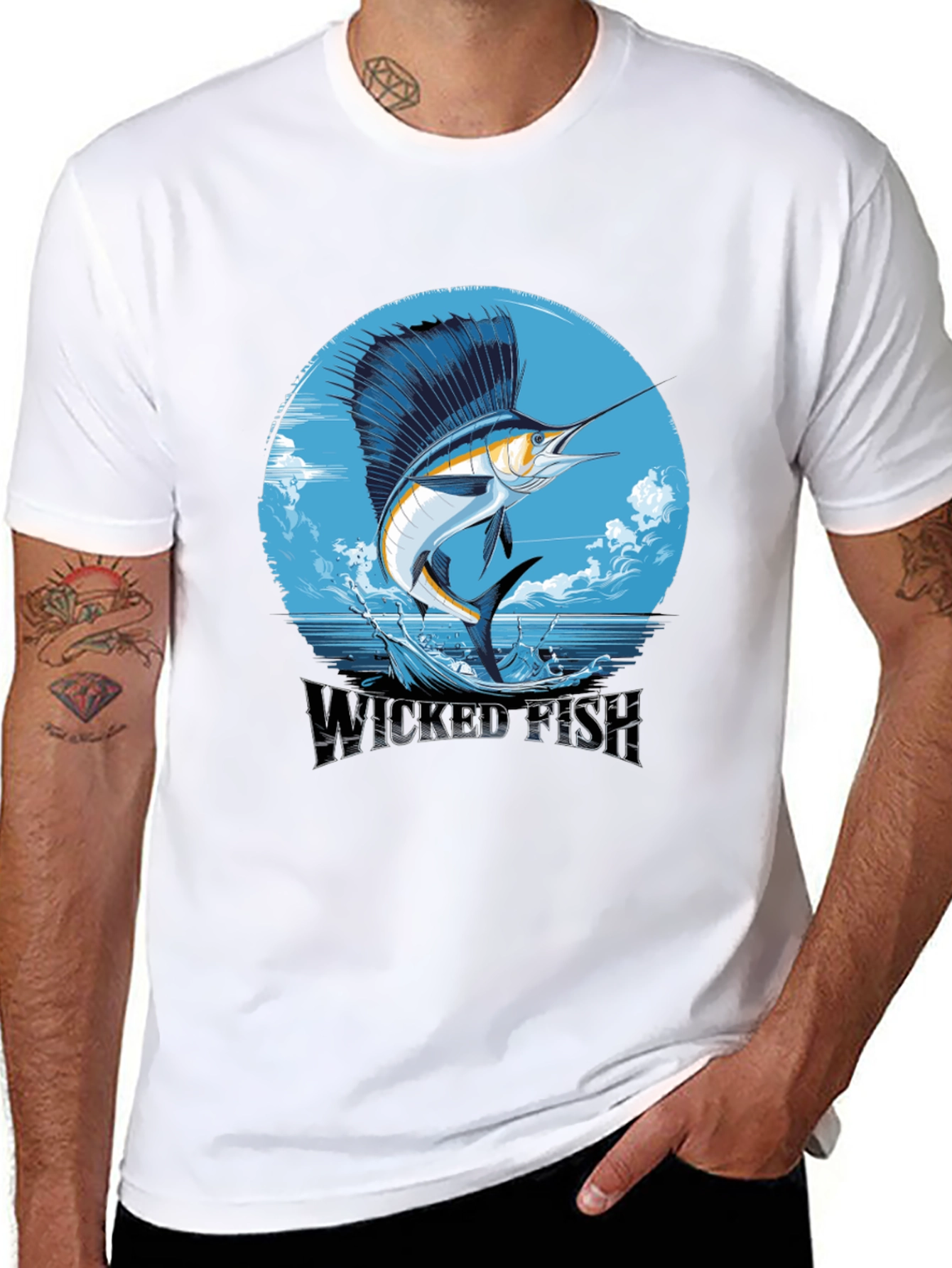 Wicked Fish Graphic Tee - Stylish Mens Black T-Shirt