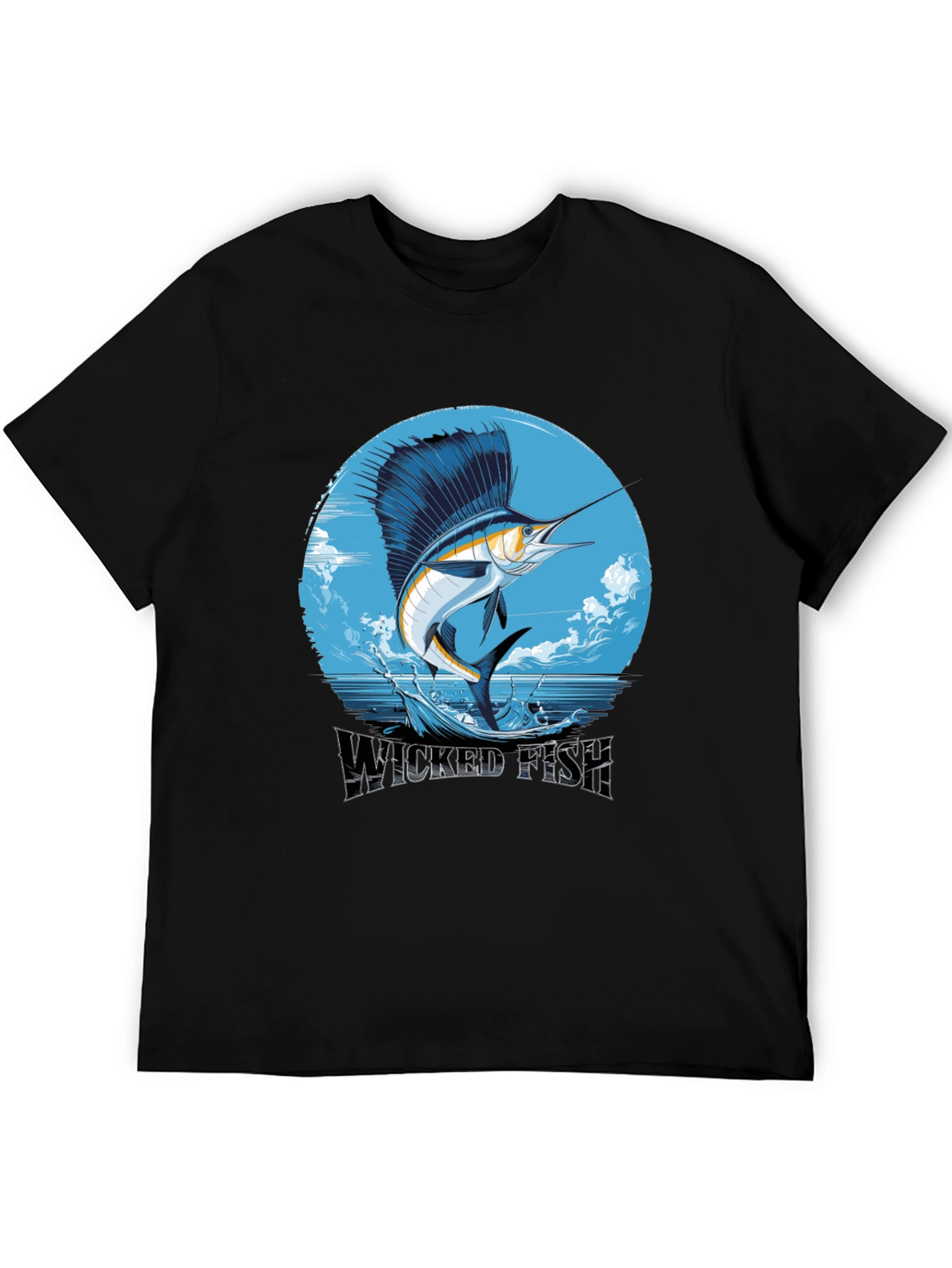 Wicked Fish Graphic Tee - Stylish Mens Black T-Shirt