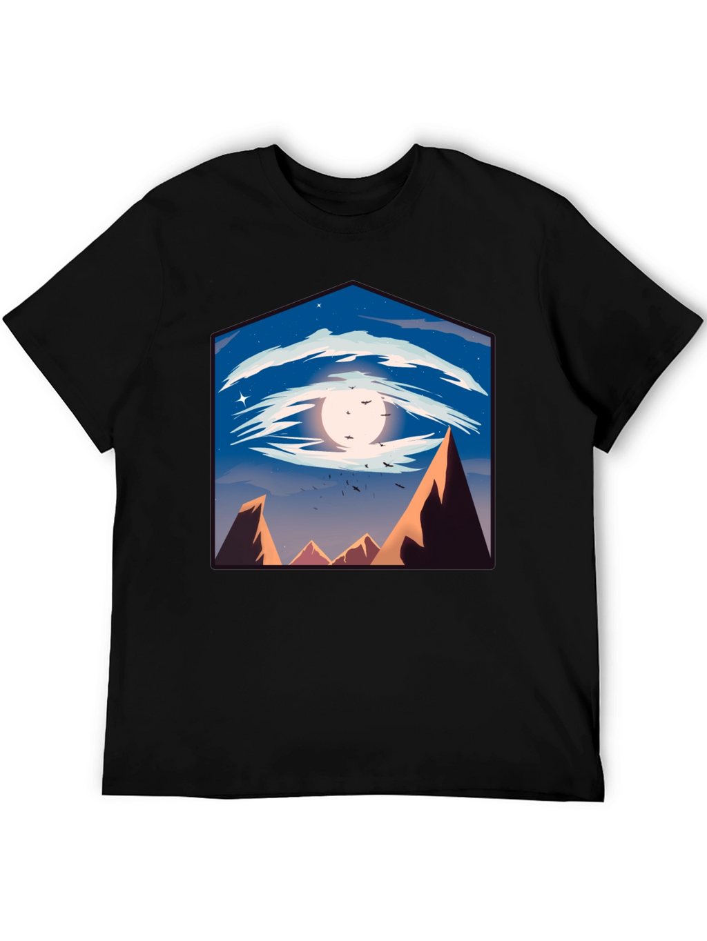 Eye of the Mountain Mens Black Graphic Tee