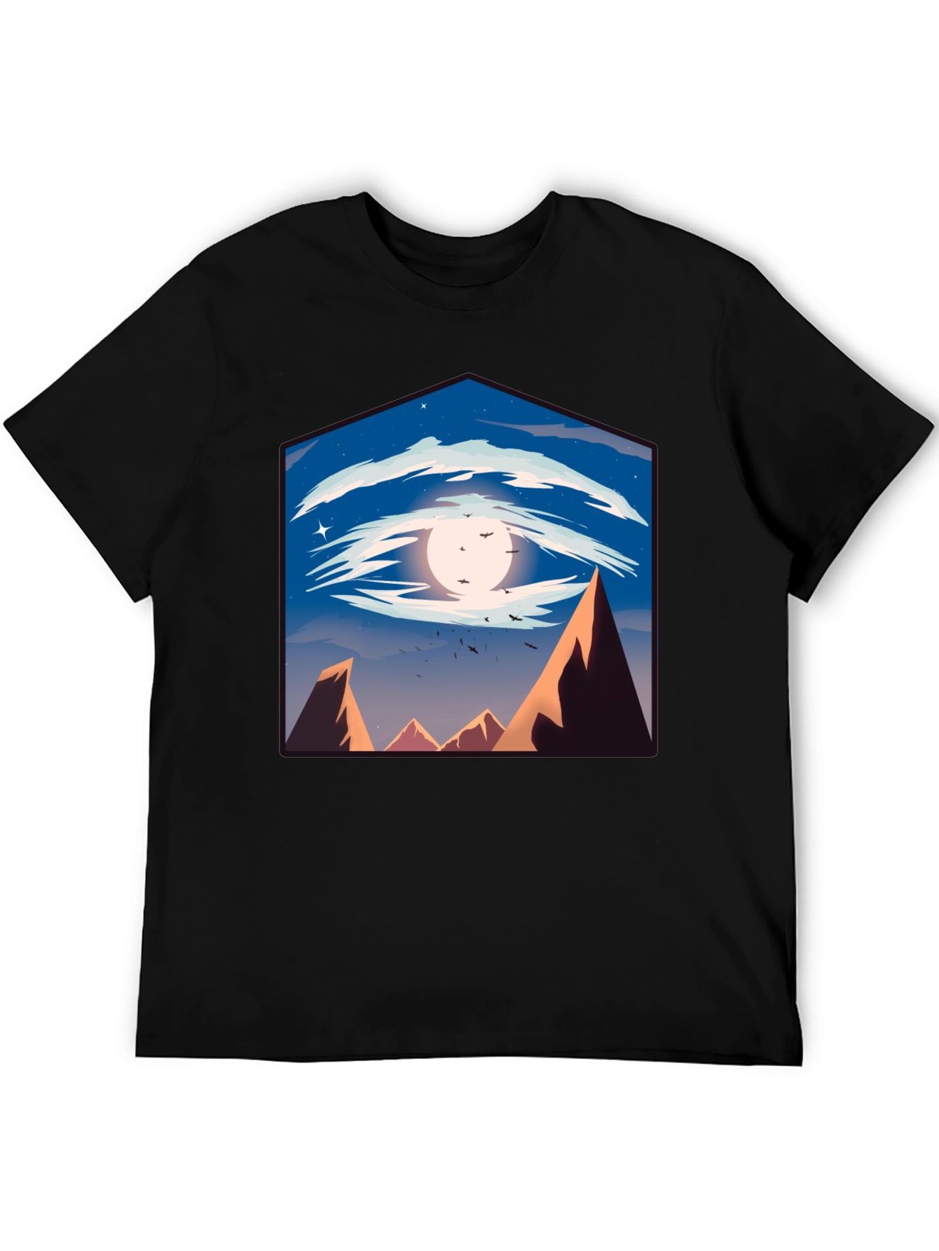 Eye of the Mountain Mens Black Graphic Tee