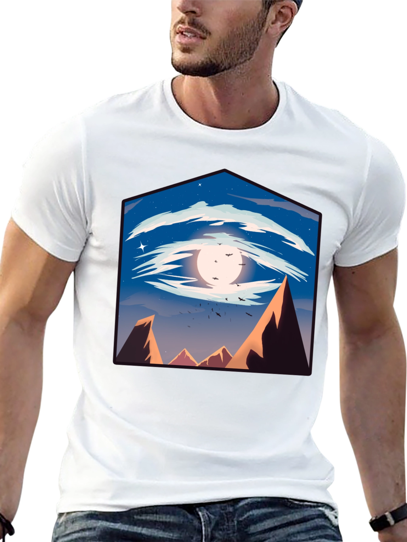 Eye of the Mountain Mens Black Graphic Tee