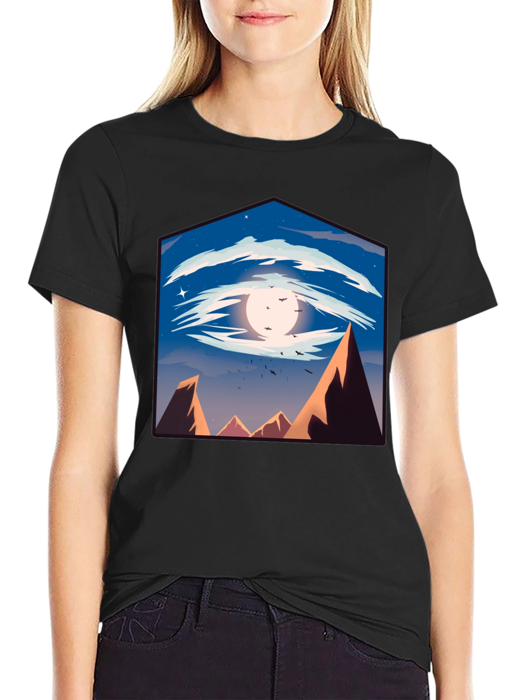 Eye of the Mountain Mens Black Graphic Tee