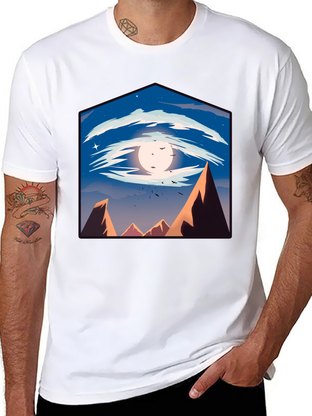 Eye of the Mountain Mens Black Graphic Tee