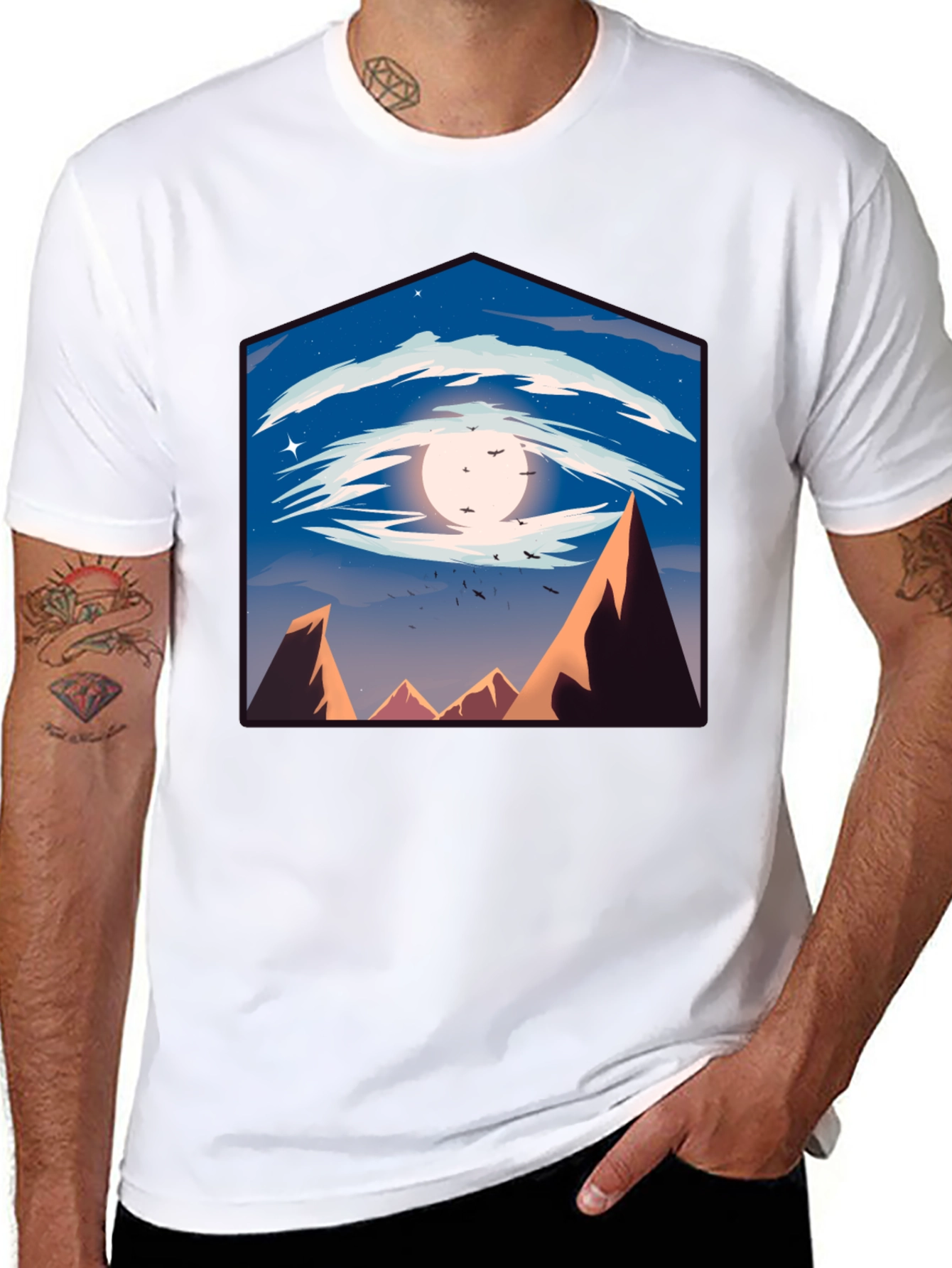 Eye of the Mountain Mens Black Graphic Tee