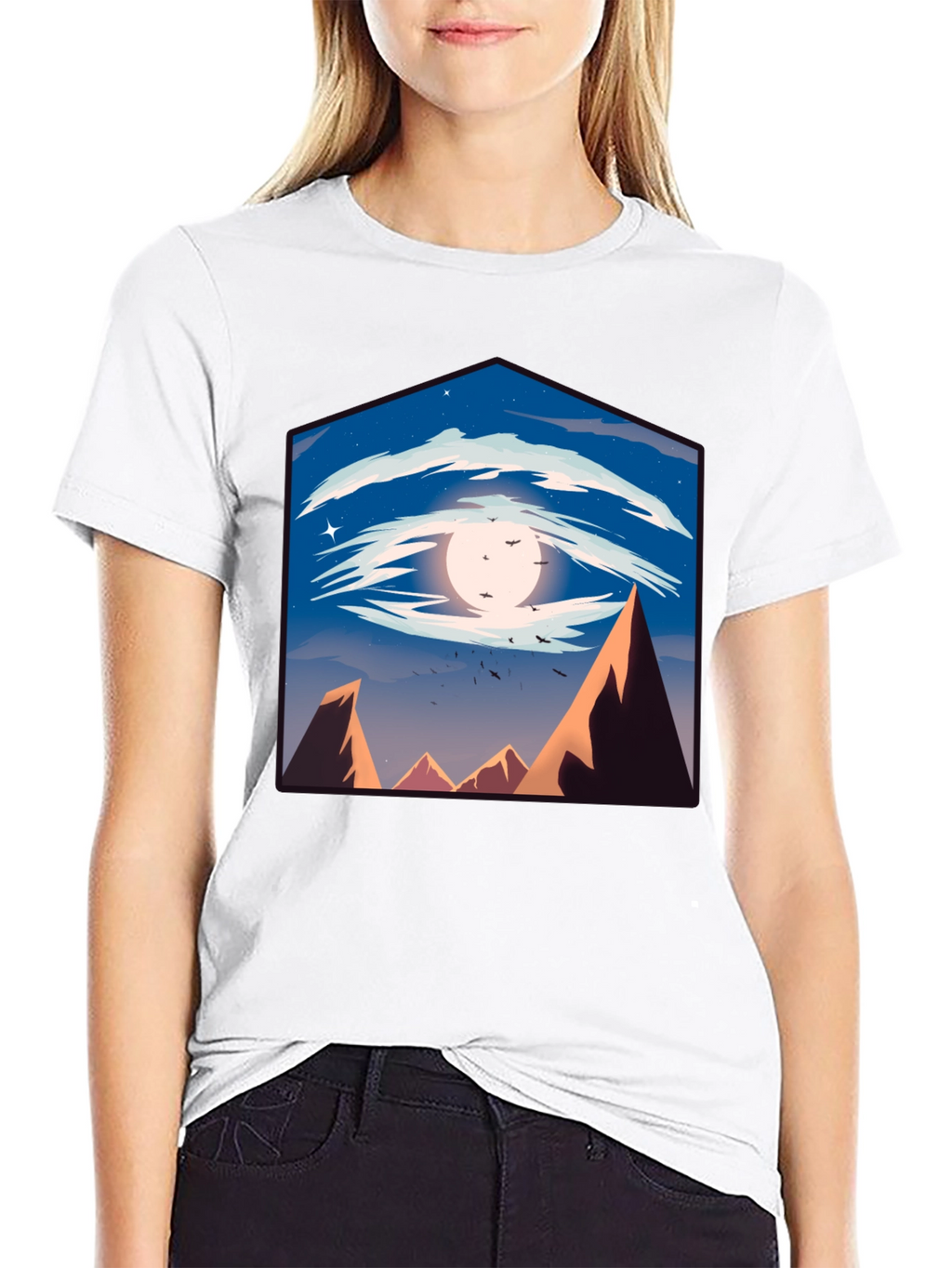 Eye of the Mountain Mens Black Graphic Tee