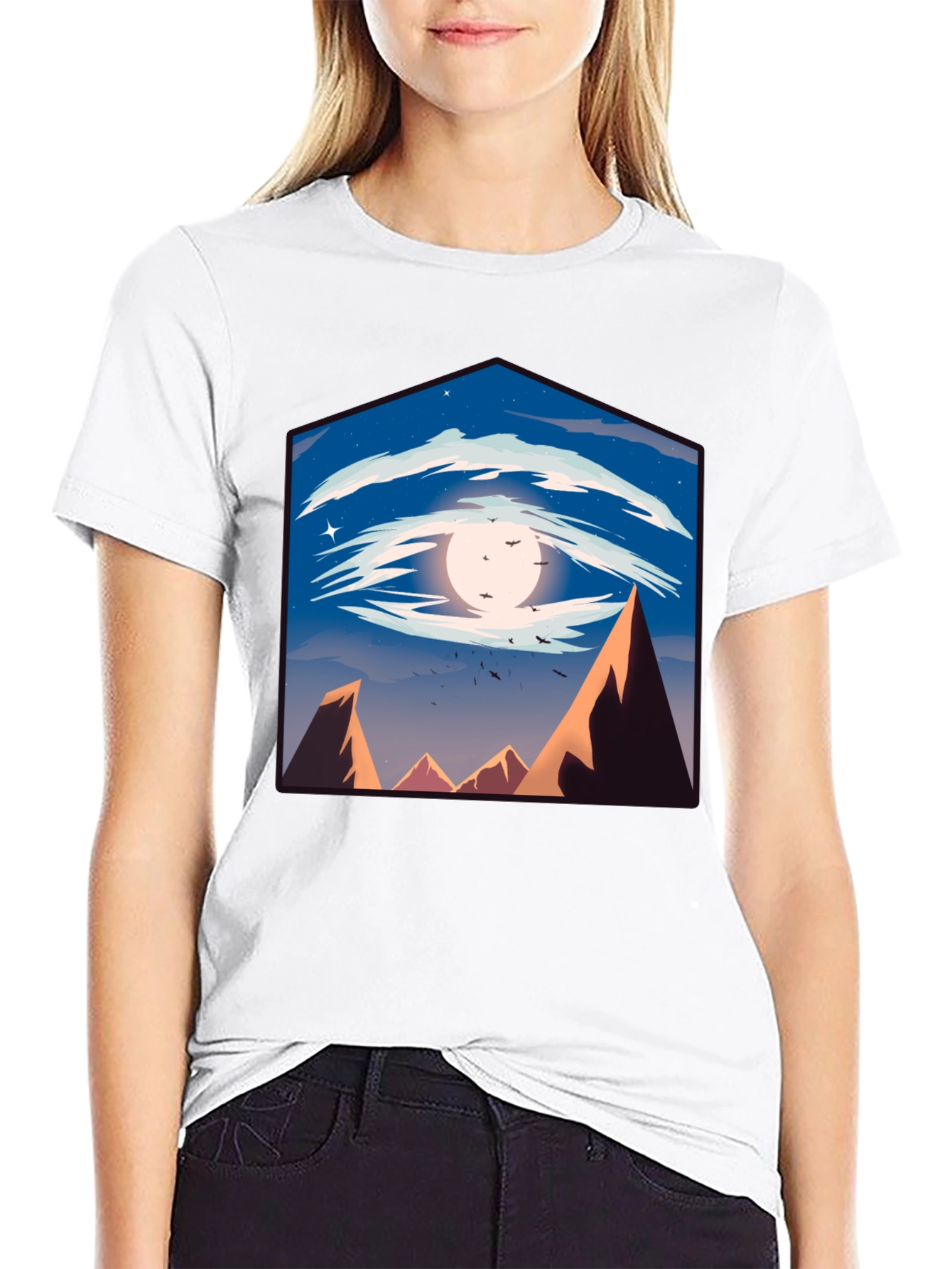 Eye of the Mountain Mens Black Graphic Tee