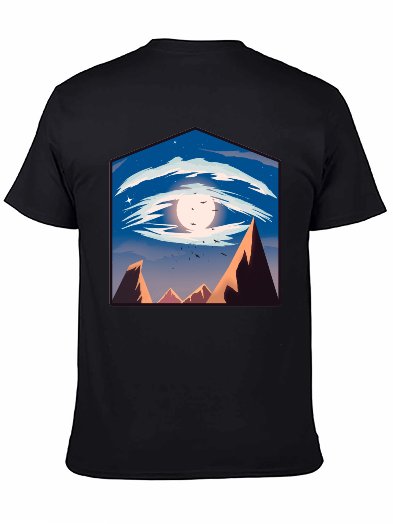 Eye of the Mountain Mens Black Graphic Tee