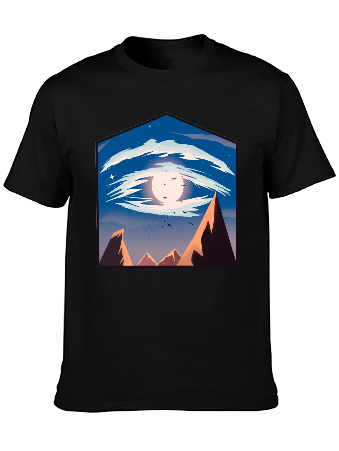 Eye of the Mountain Mens Black Graphic Tee