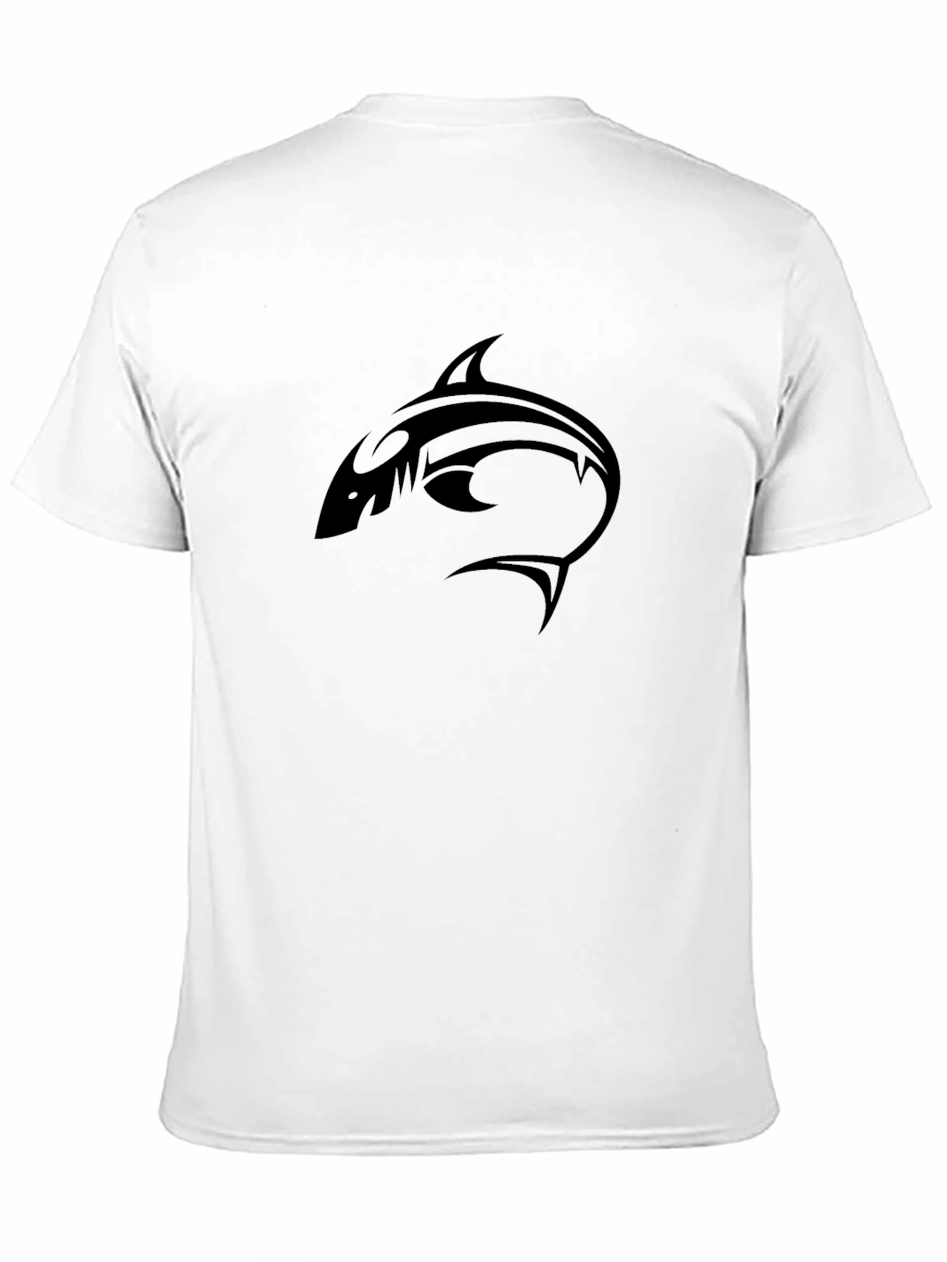 Tribal Shark Graphic Tee - Stylish Black T-Shirt