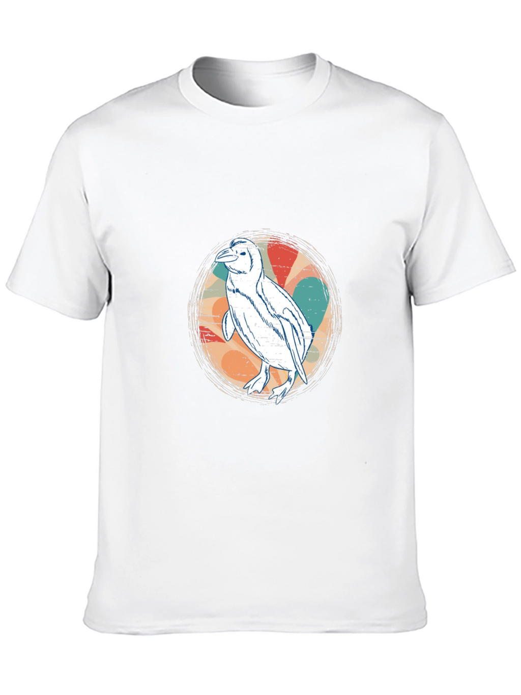 Retro Penguin Graphic Tee - Black