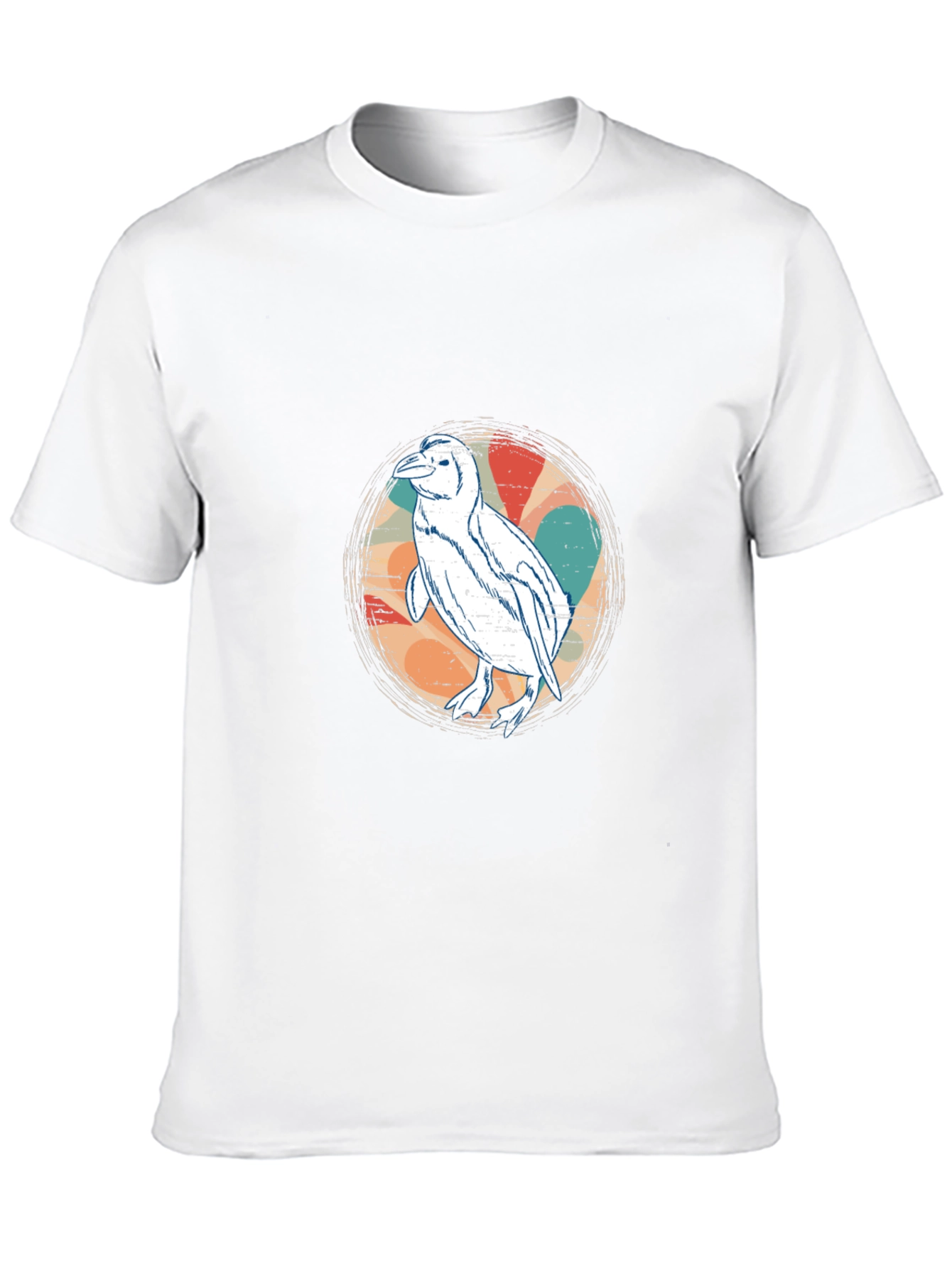 Retro Penguin Graphic Tee - Black