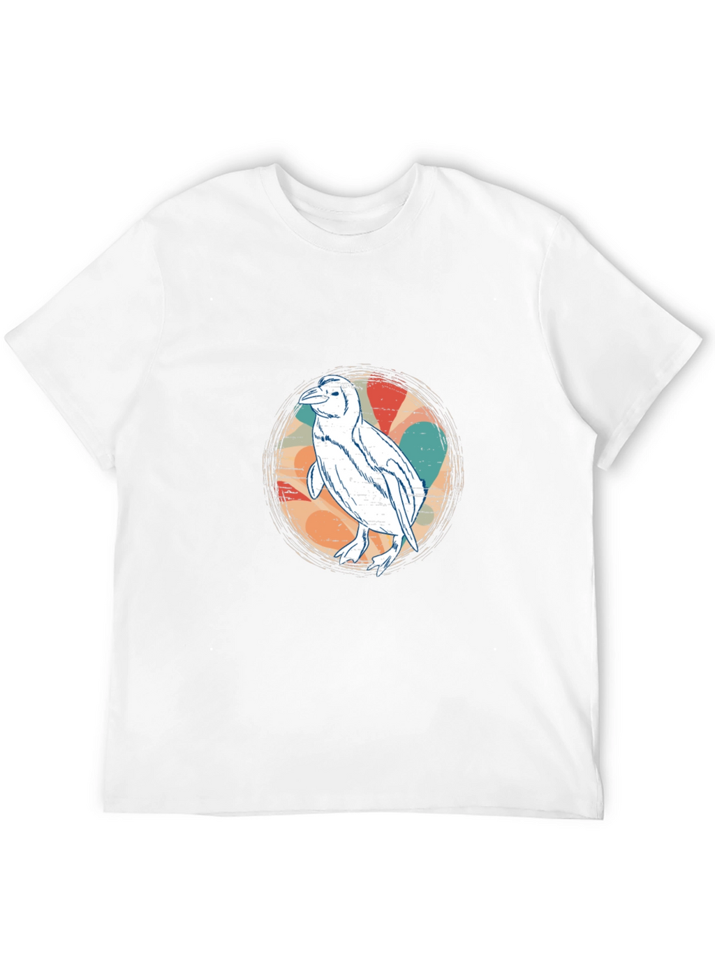 Retro Penguin Graphic Tee - Black