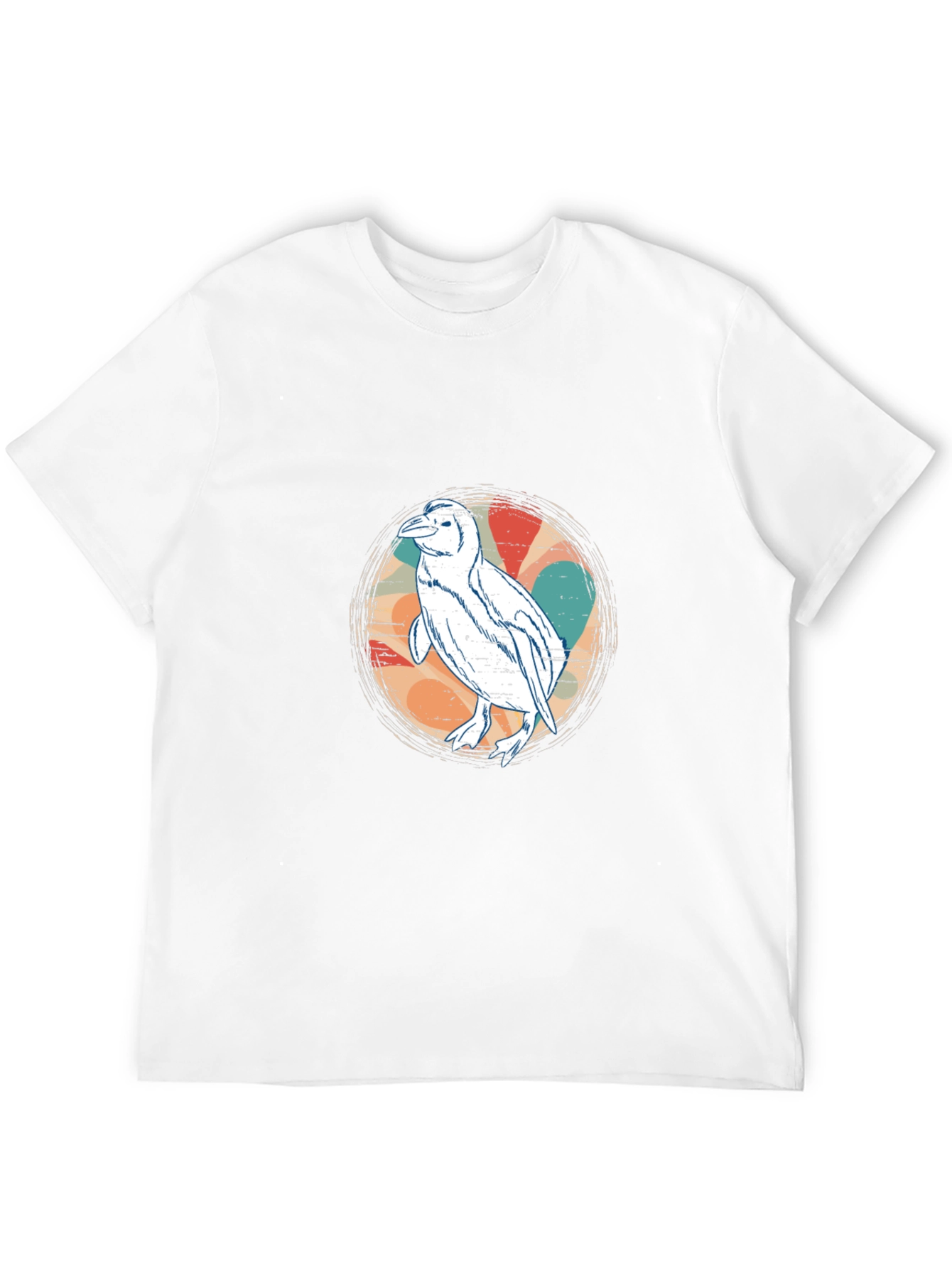Retro Penguin Graphic Tee - Black